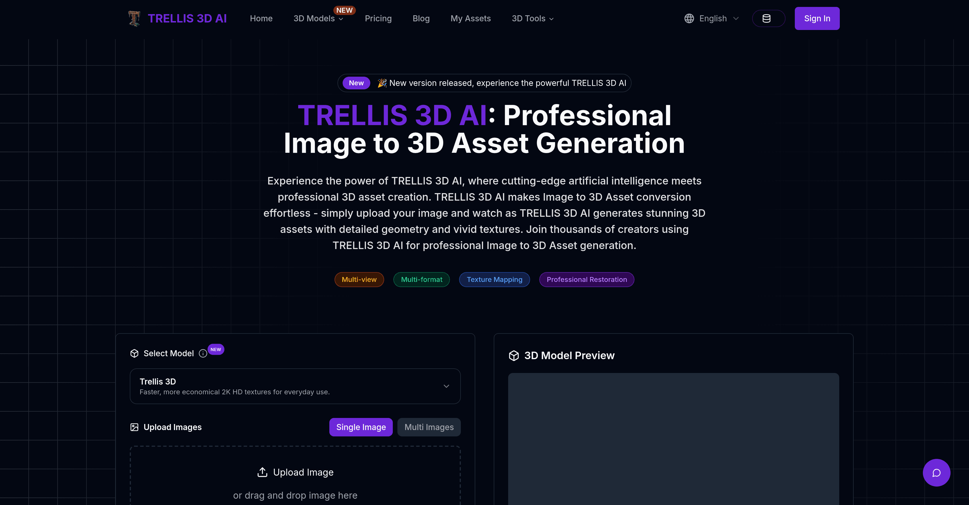 TRELLIS 3D AI screenshot