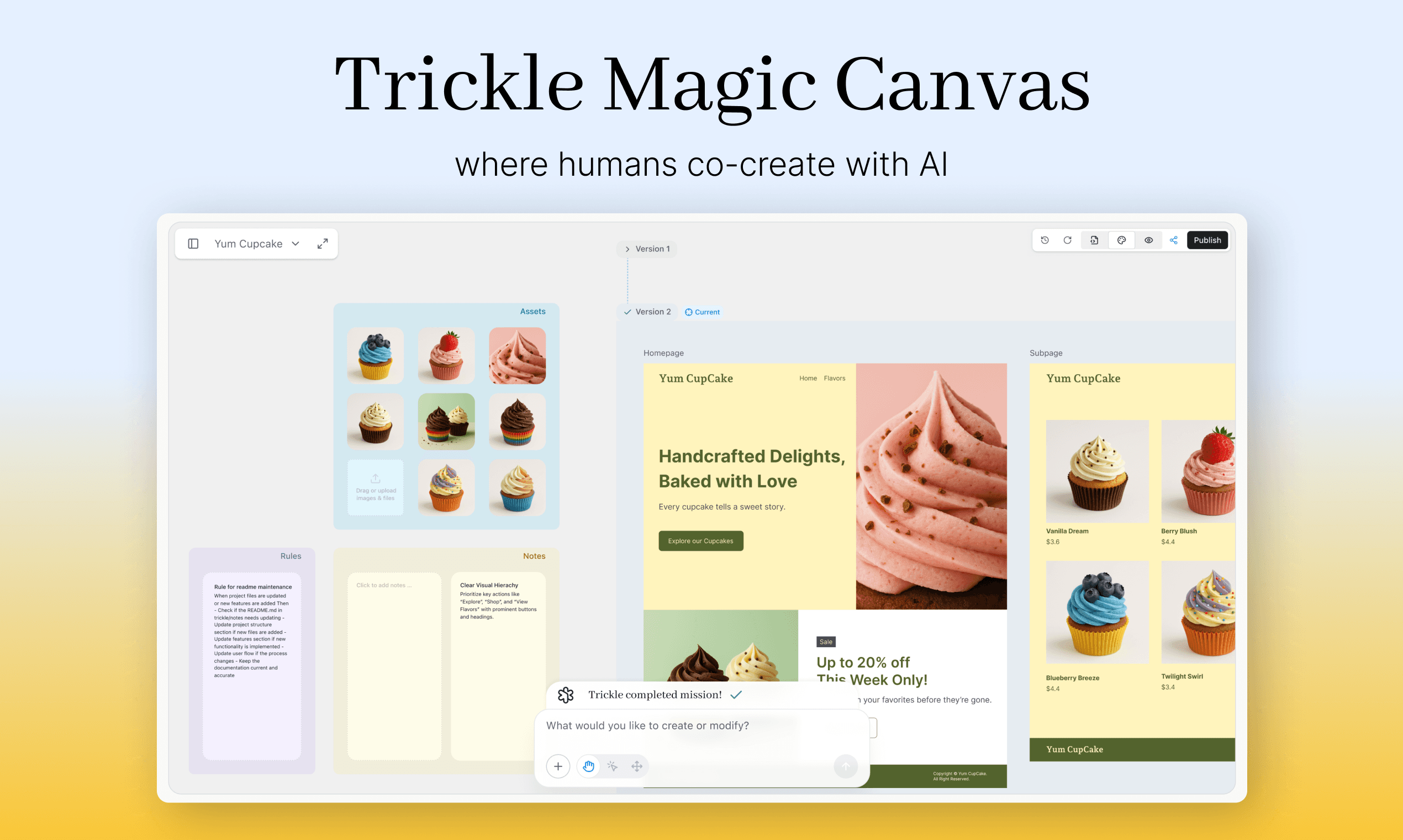 Trickle Magic Canvas screenshot