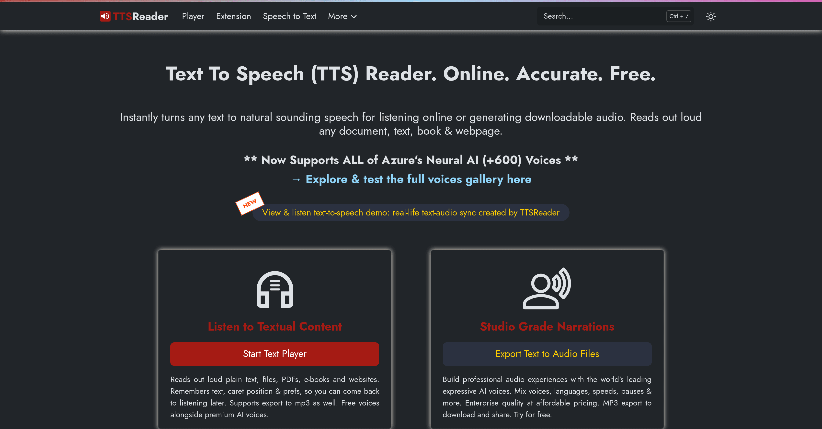 TTSReader screenshot