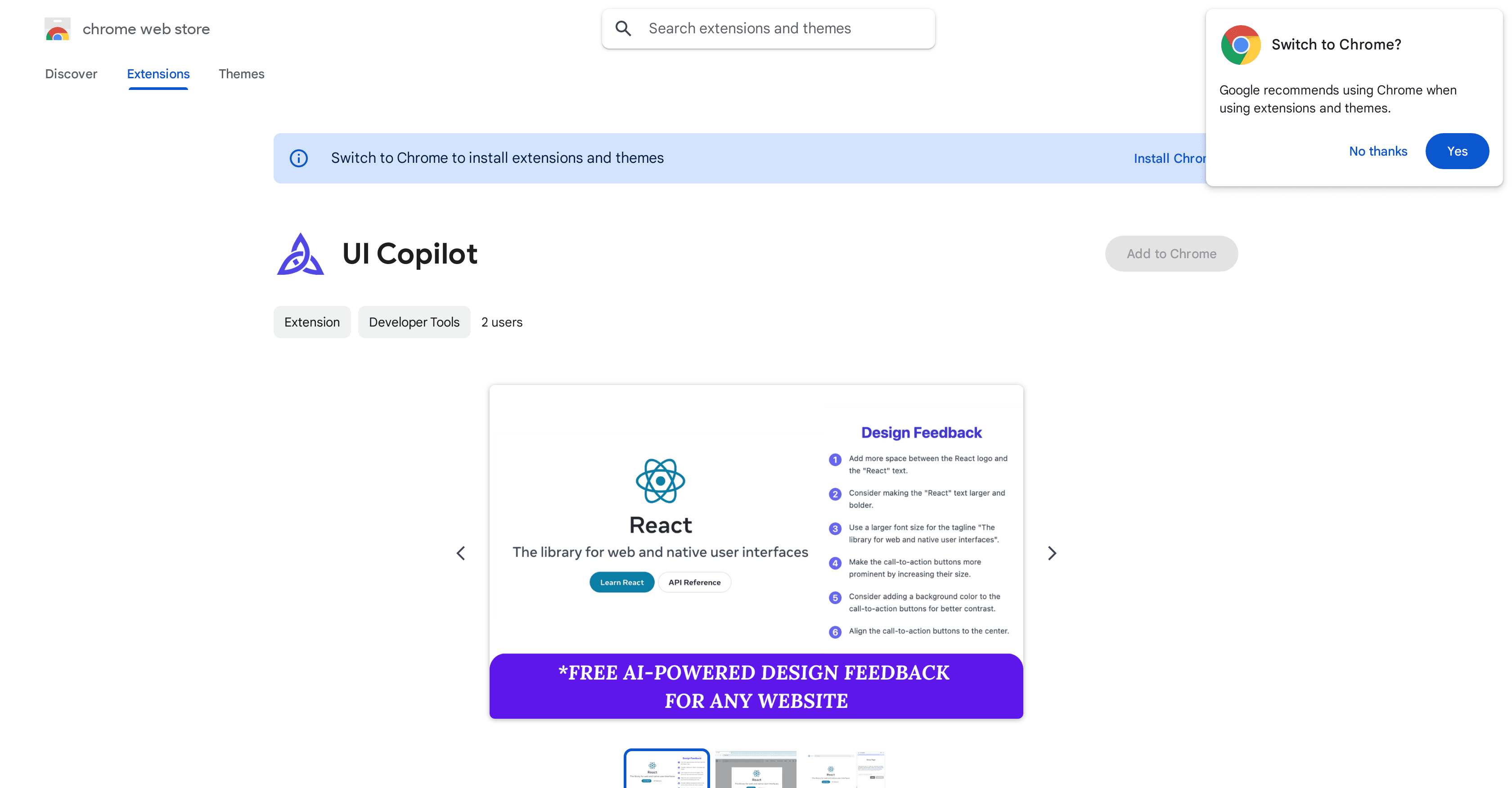 UI Copilot screenshot