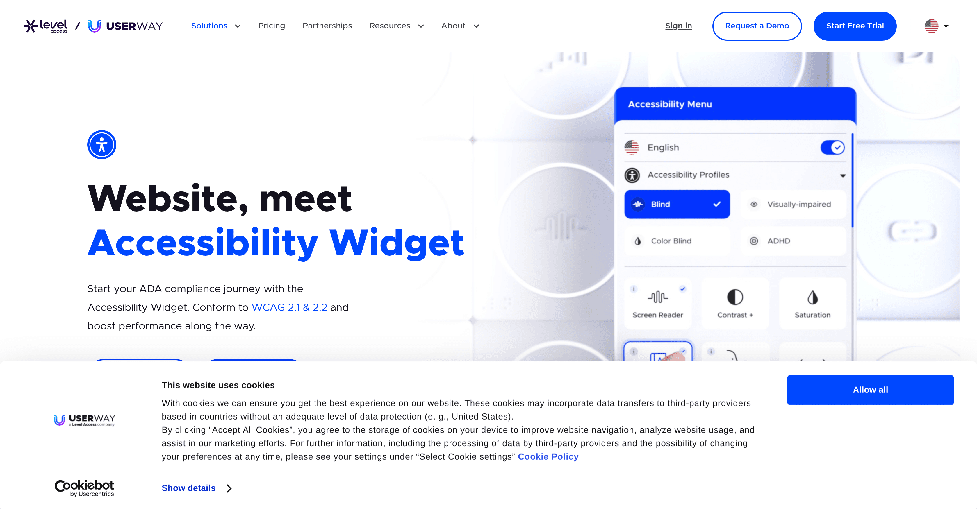 UserWay Accessibility Widget screenshot