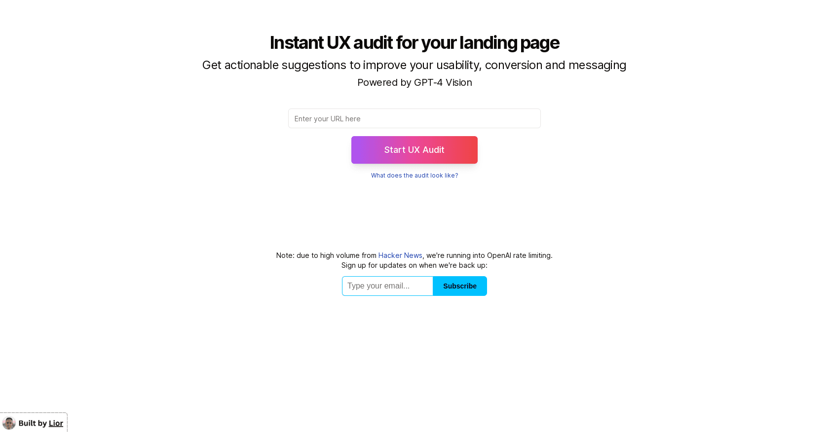 UXAudit screenshot