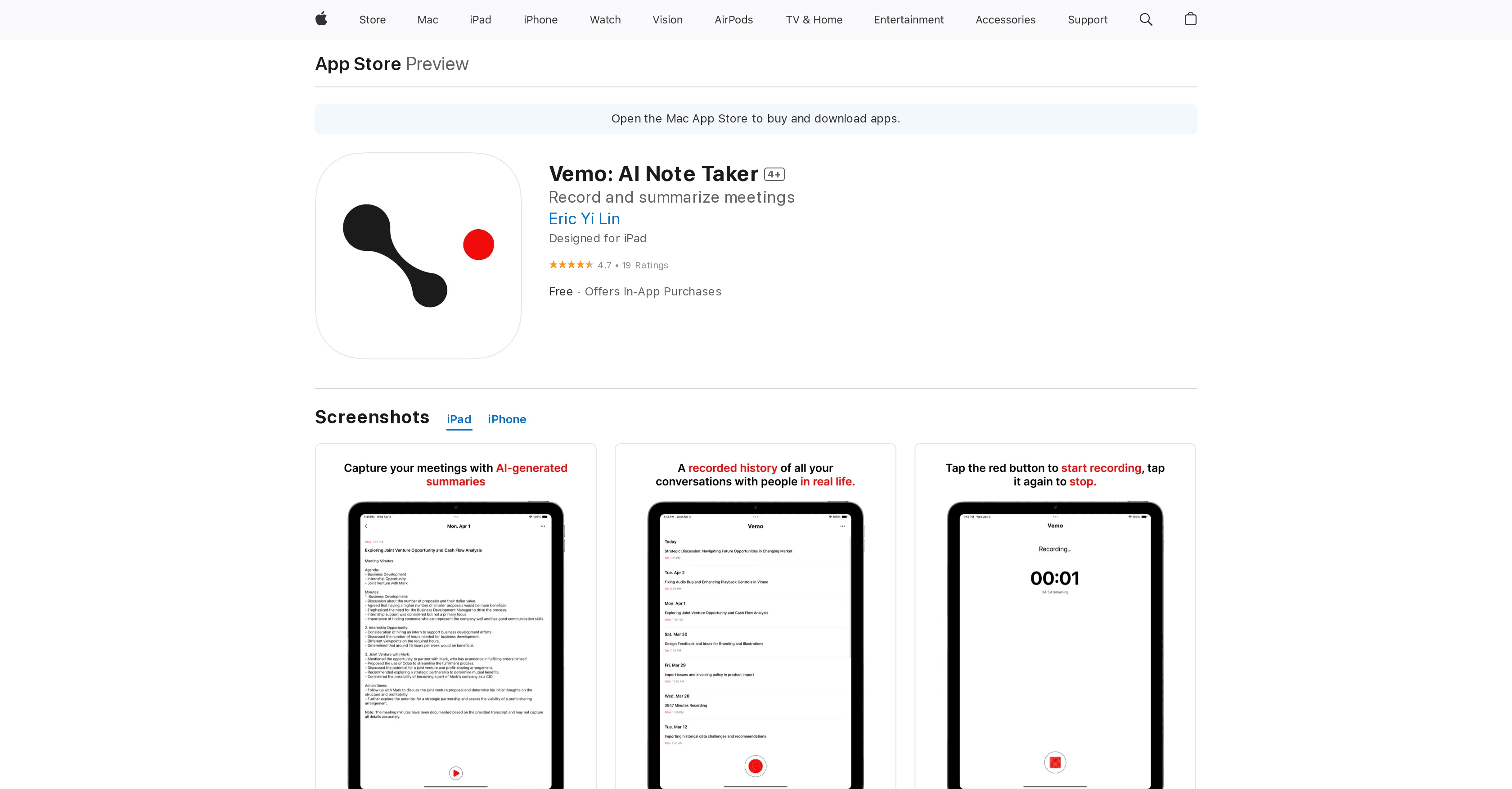 Vemo: AI Note Taker screenshot