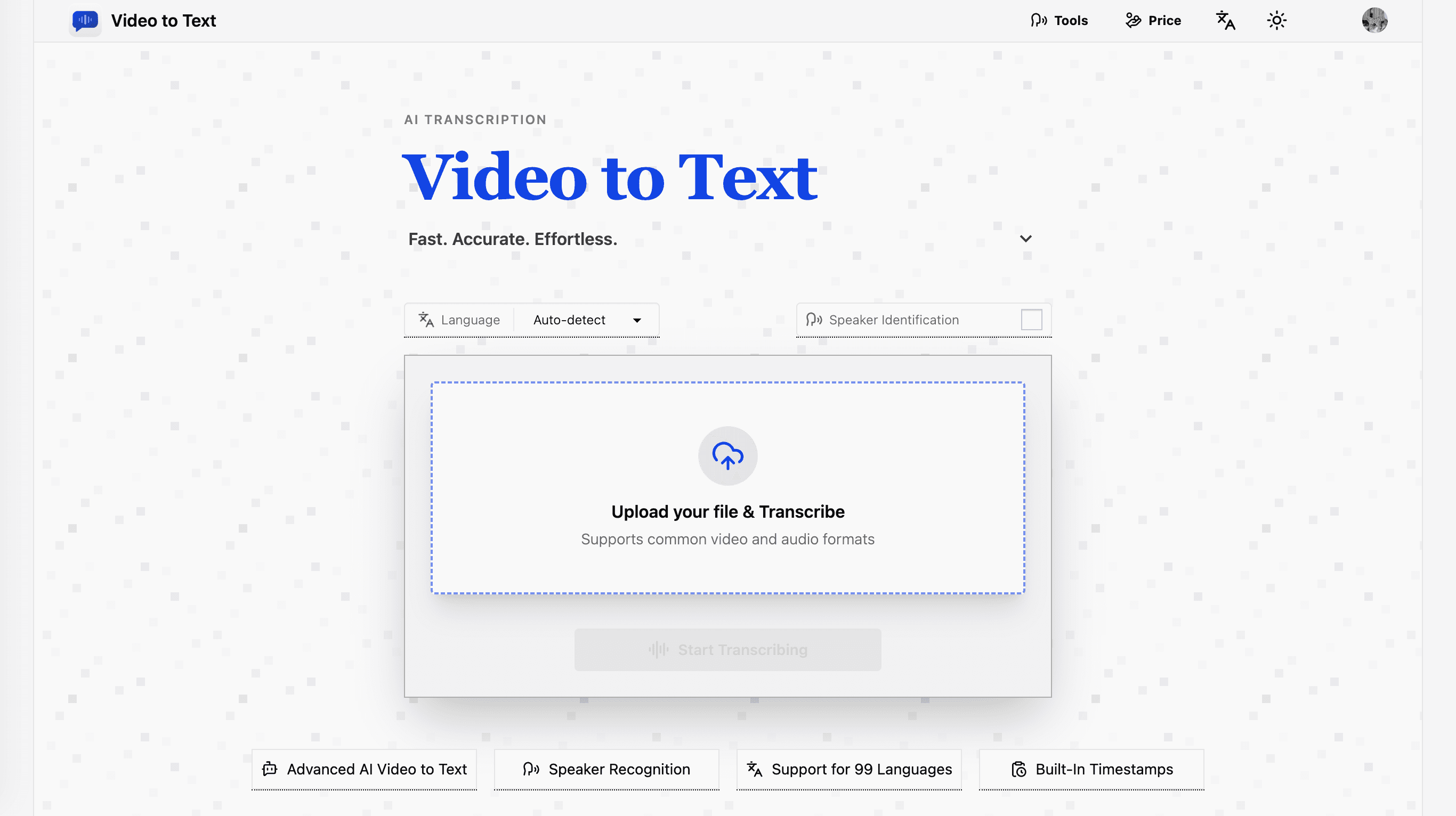 Video to Text.net screenshot