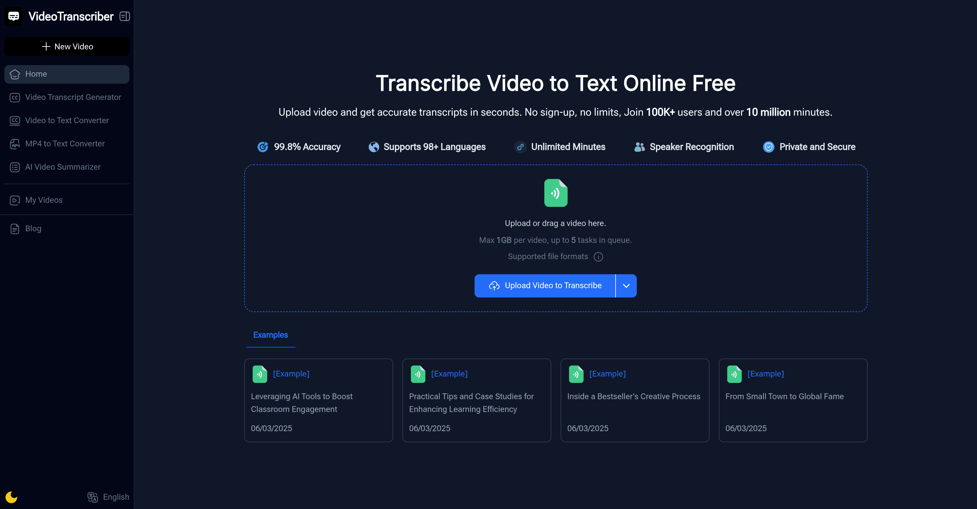 Video Transcriber AI screenshot