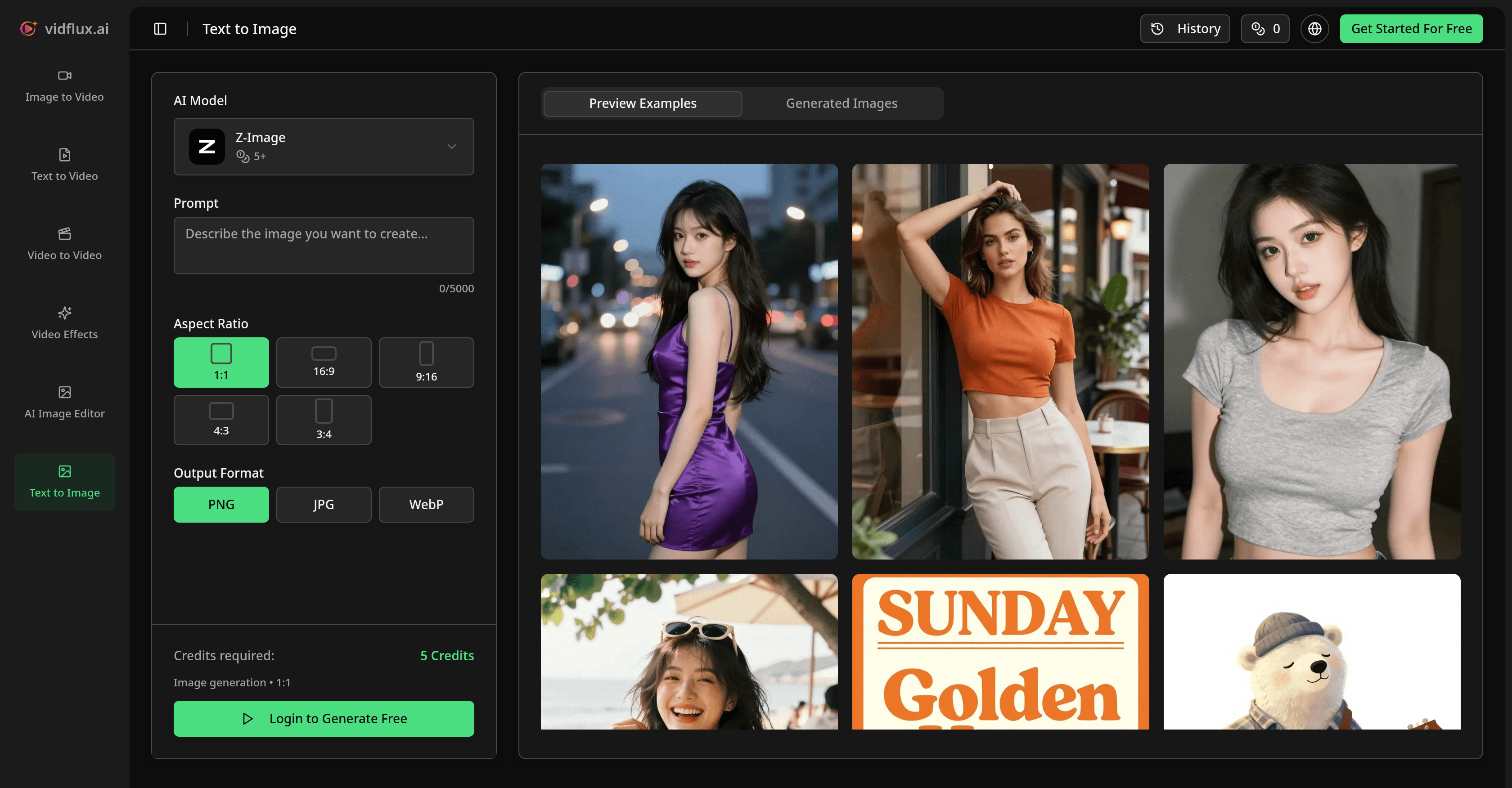 VidFlux Text to Image AI screenshot
