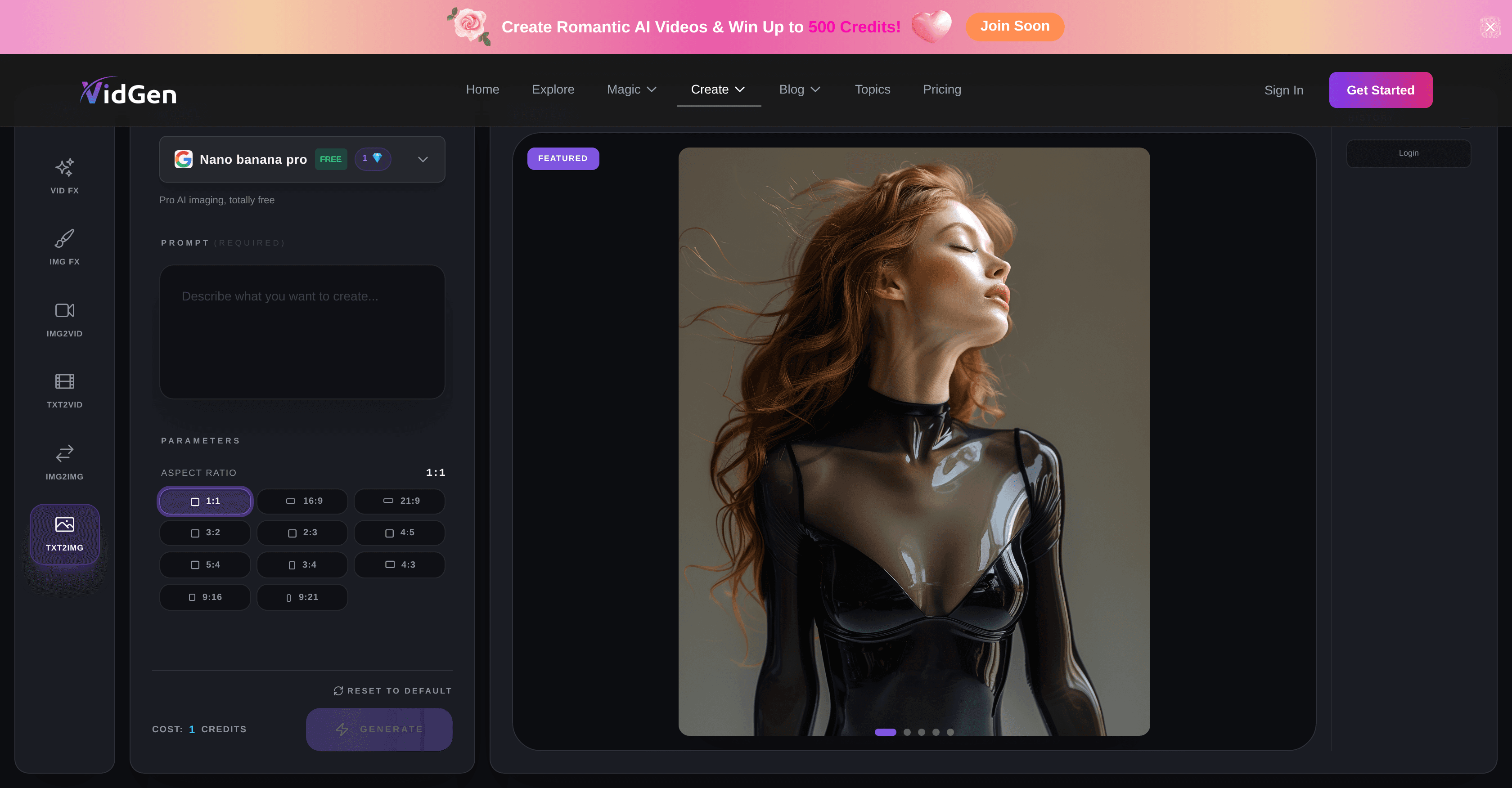 VidGen AI Image Generator screenshot