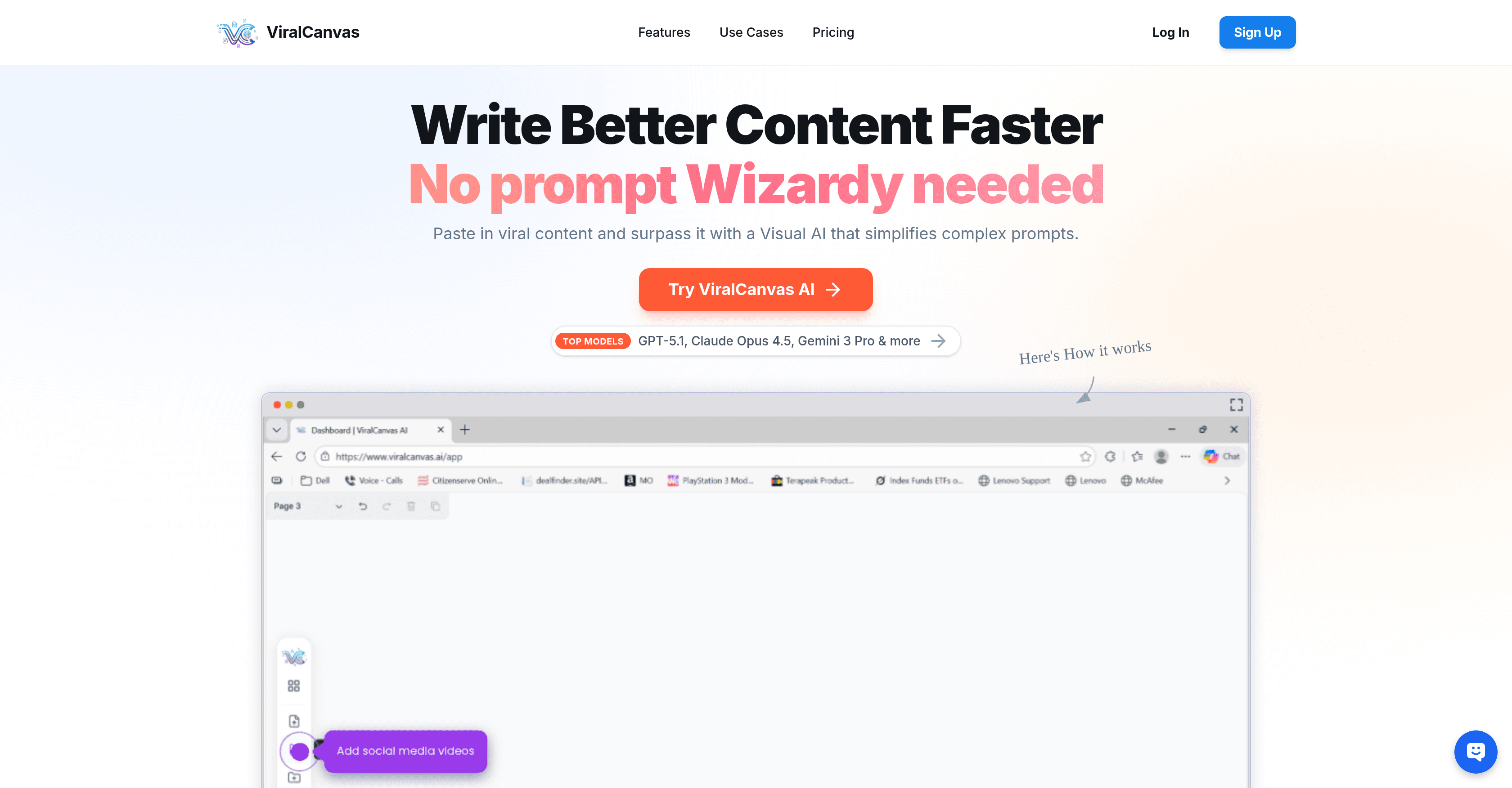 ViralCanvas.ai screenshot