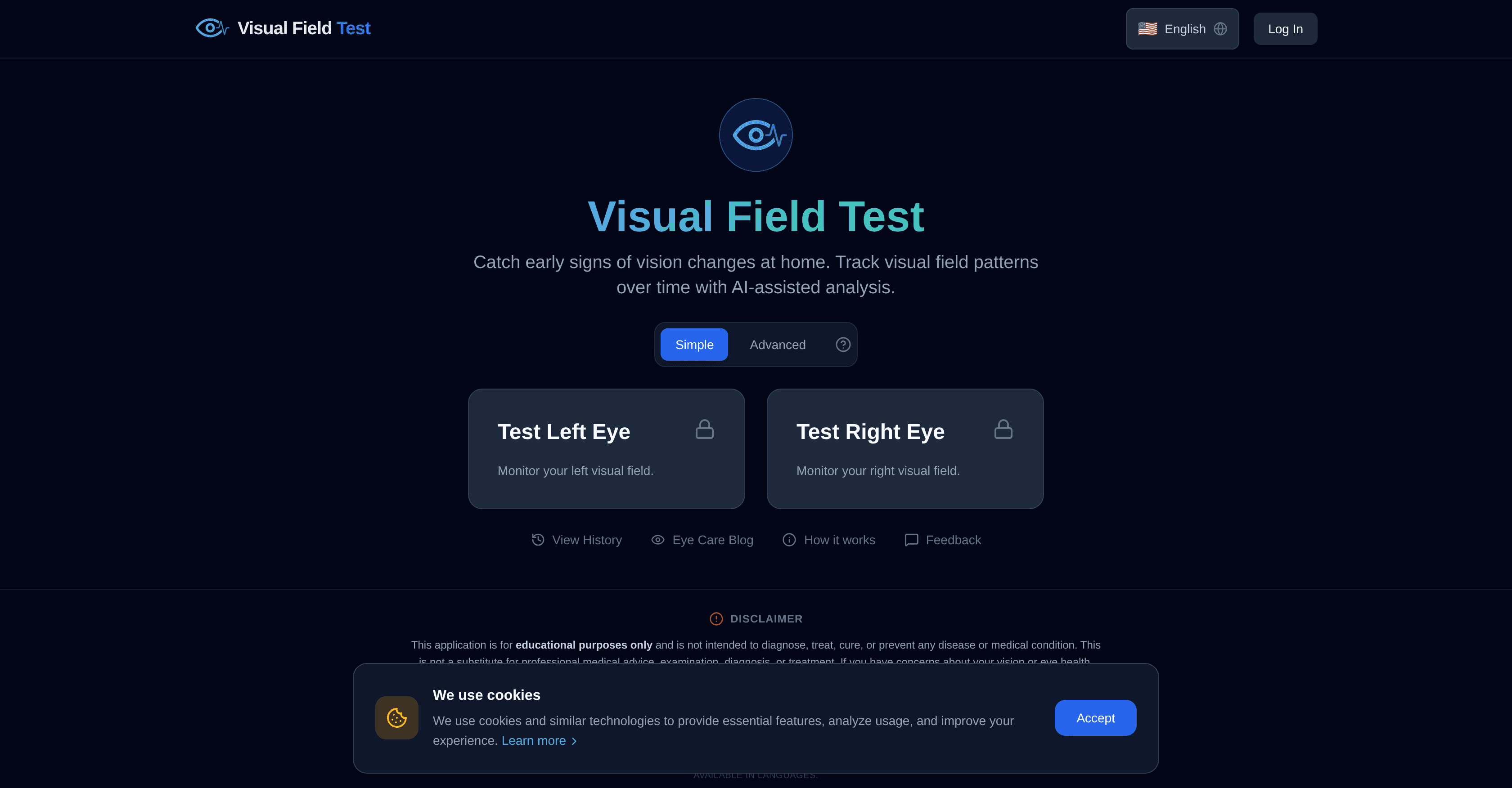 Visual Field Test screenshot