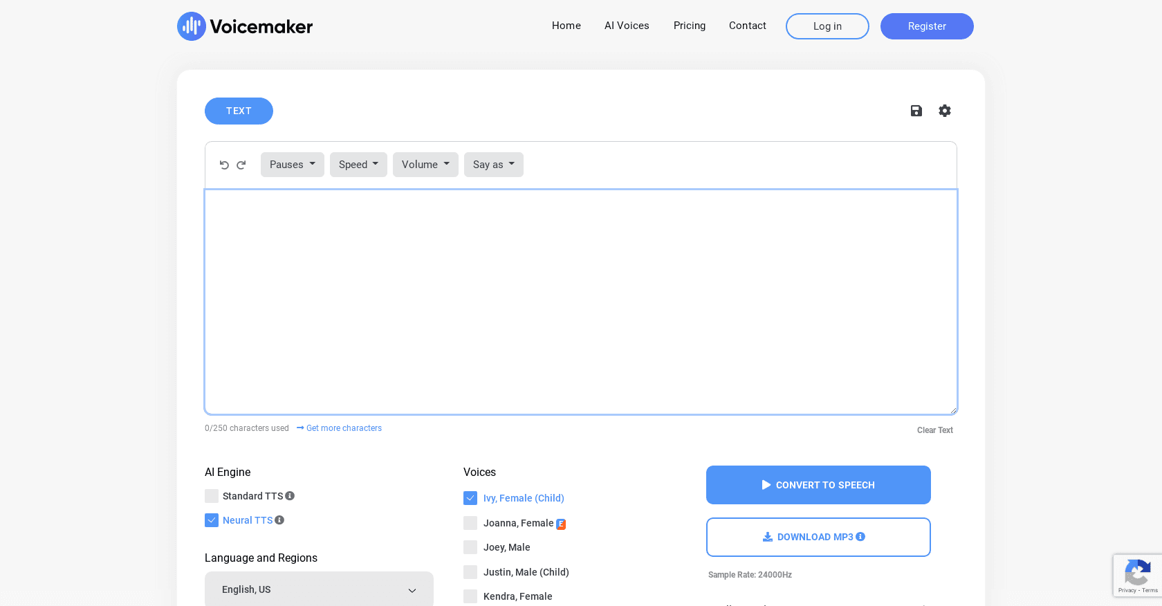 Voicemaker screenshot