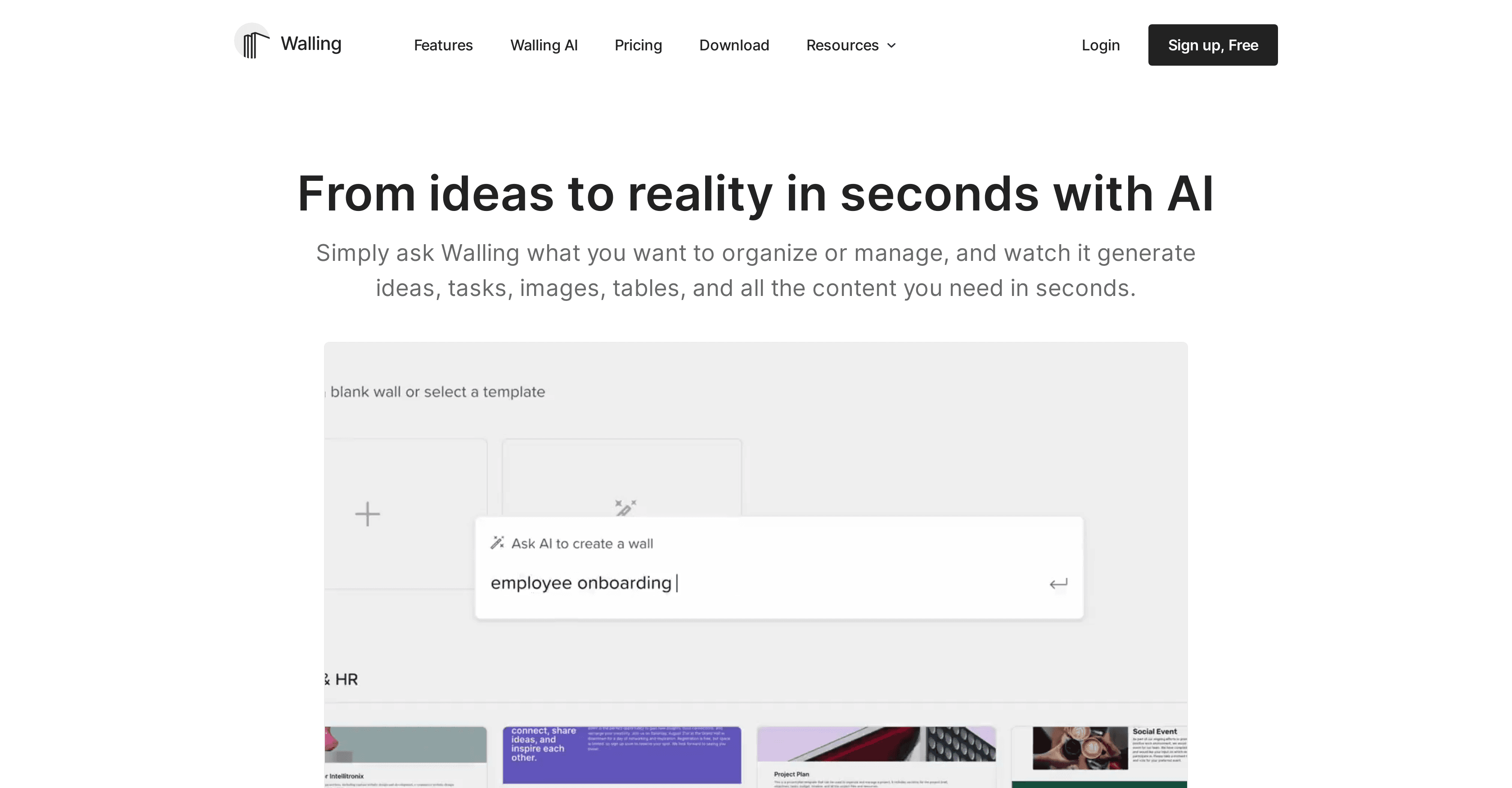Walling AI screenshot