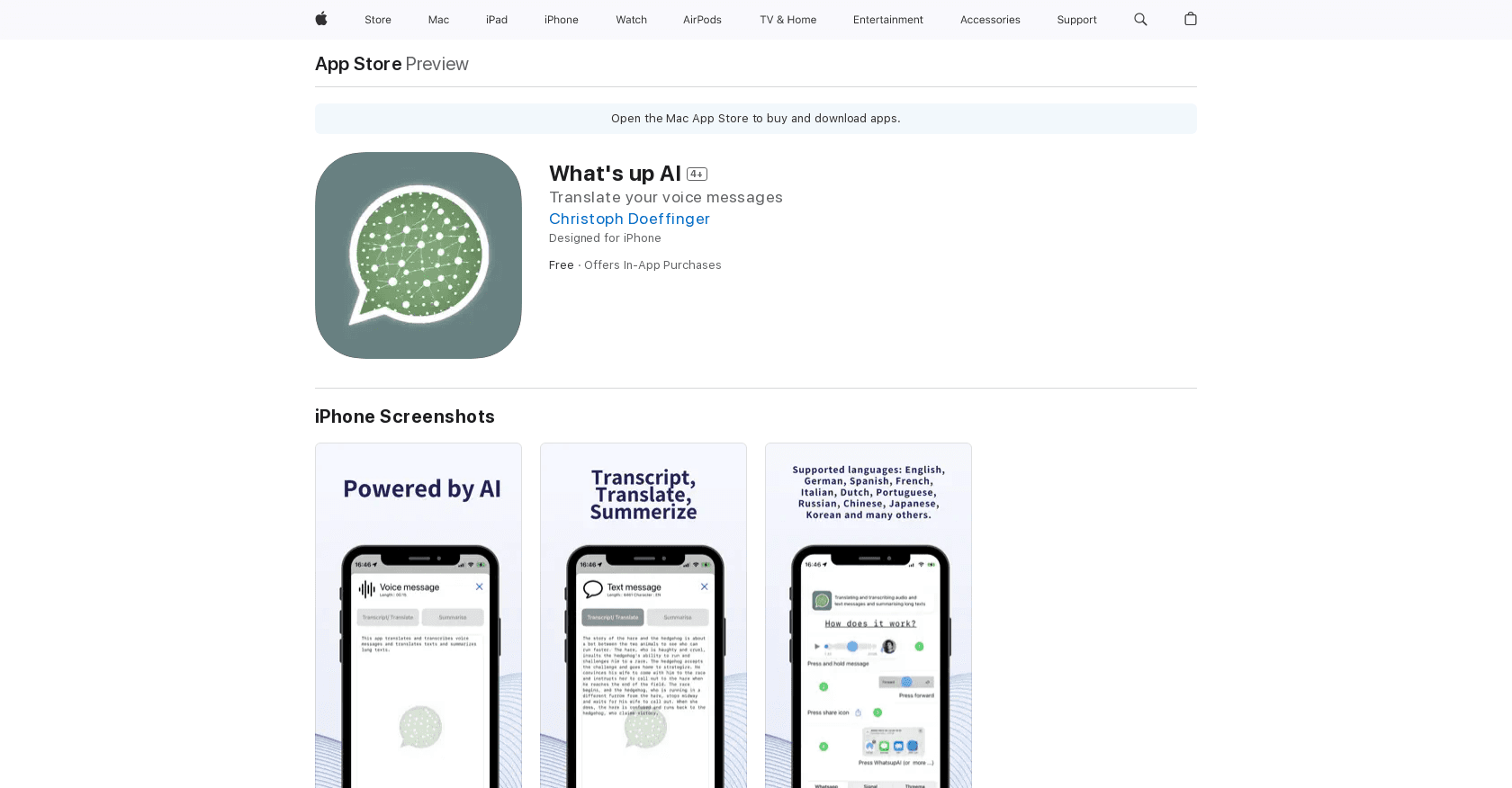 What's up AI screenshot