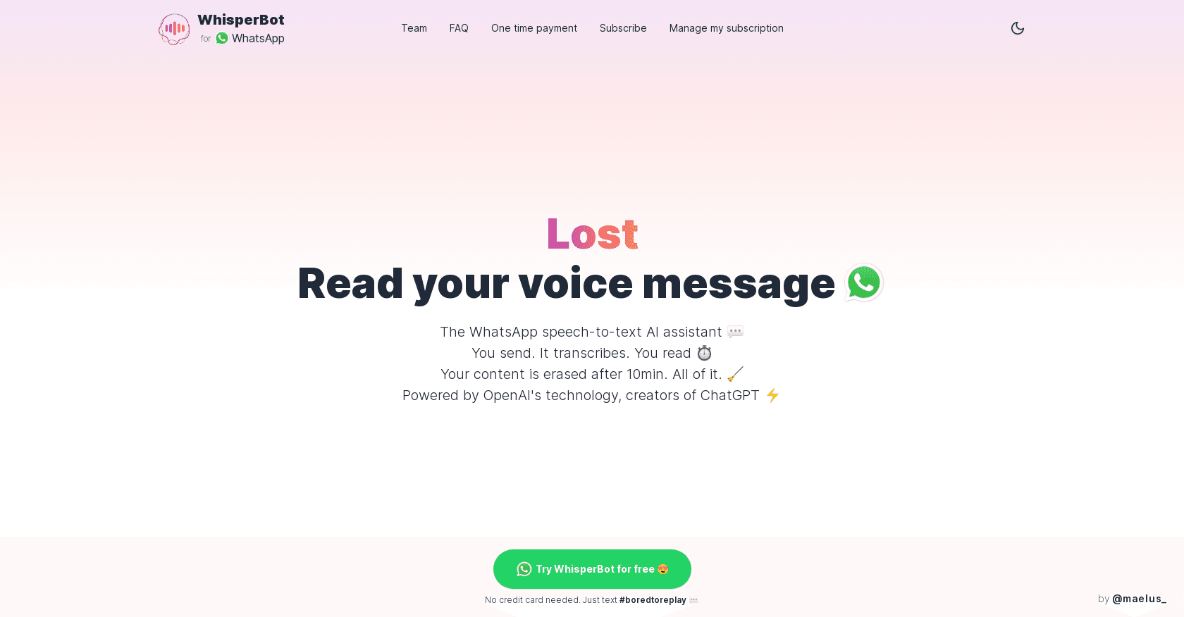 WhisperBot screenshot