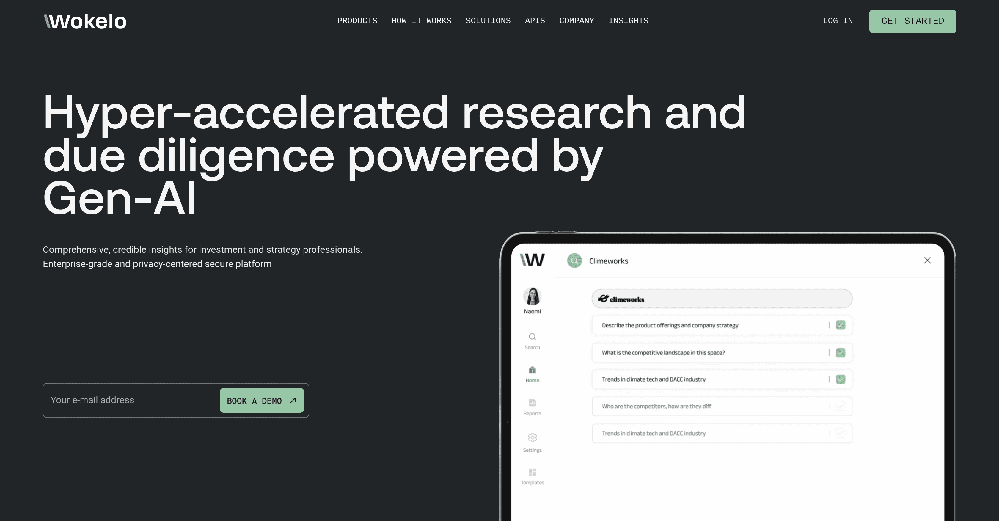 Wokelo AI screenshot