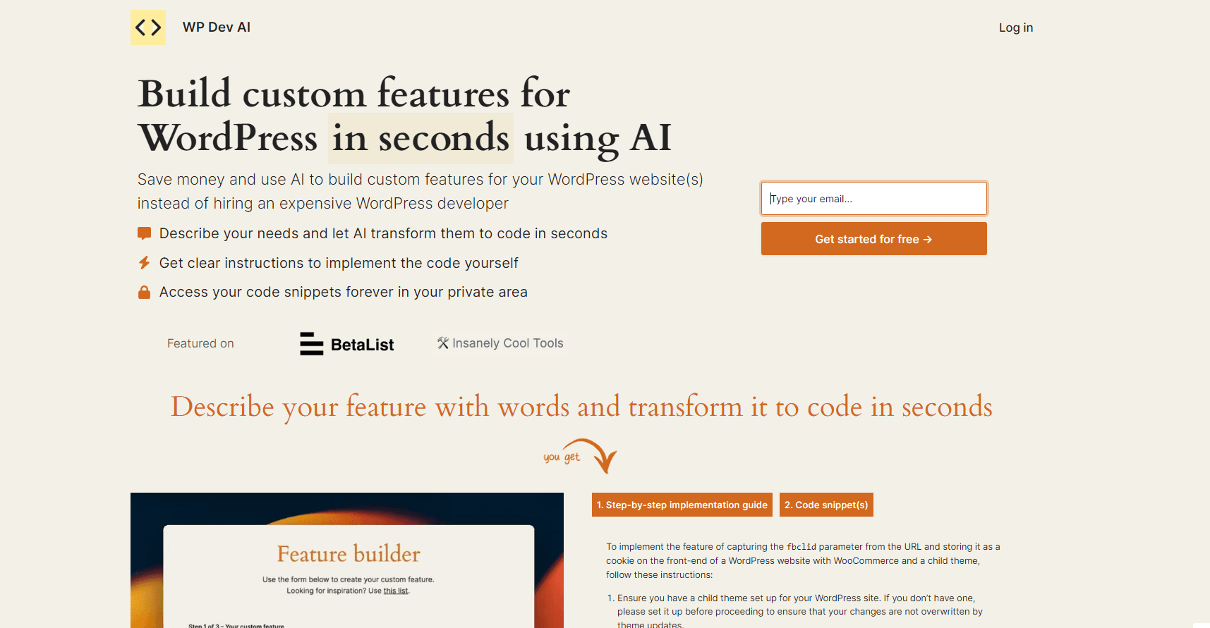 WP Dev AI screenshot