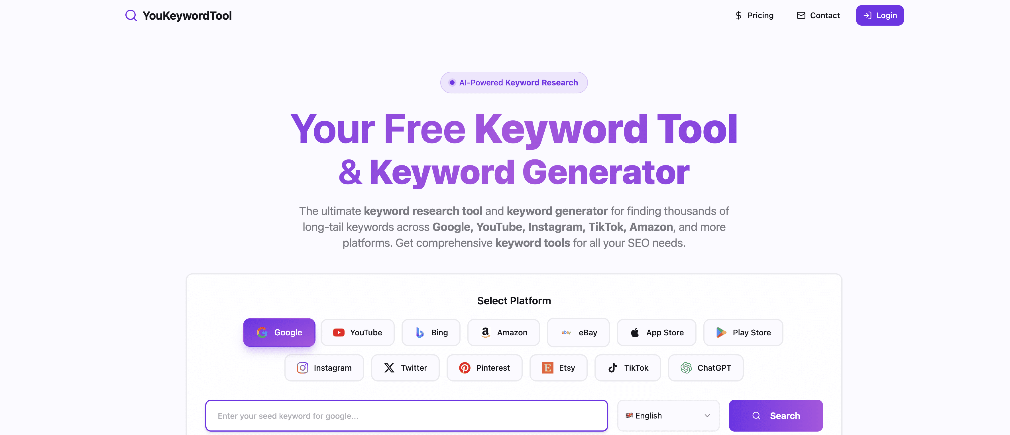 YouKeywordTool.com screenshot
