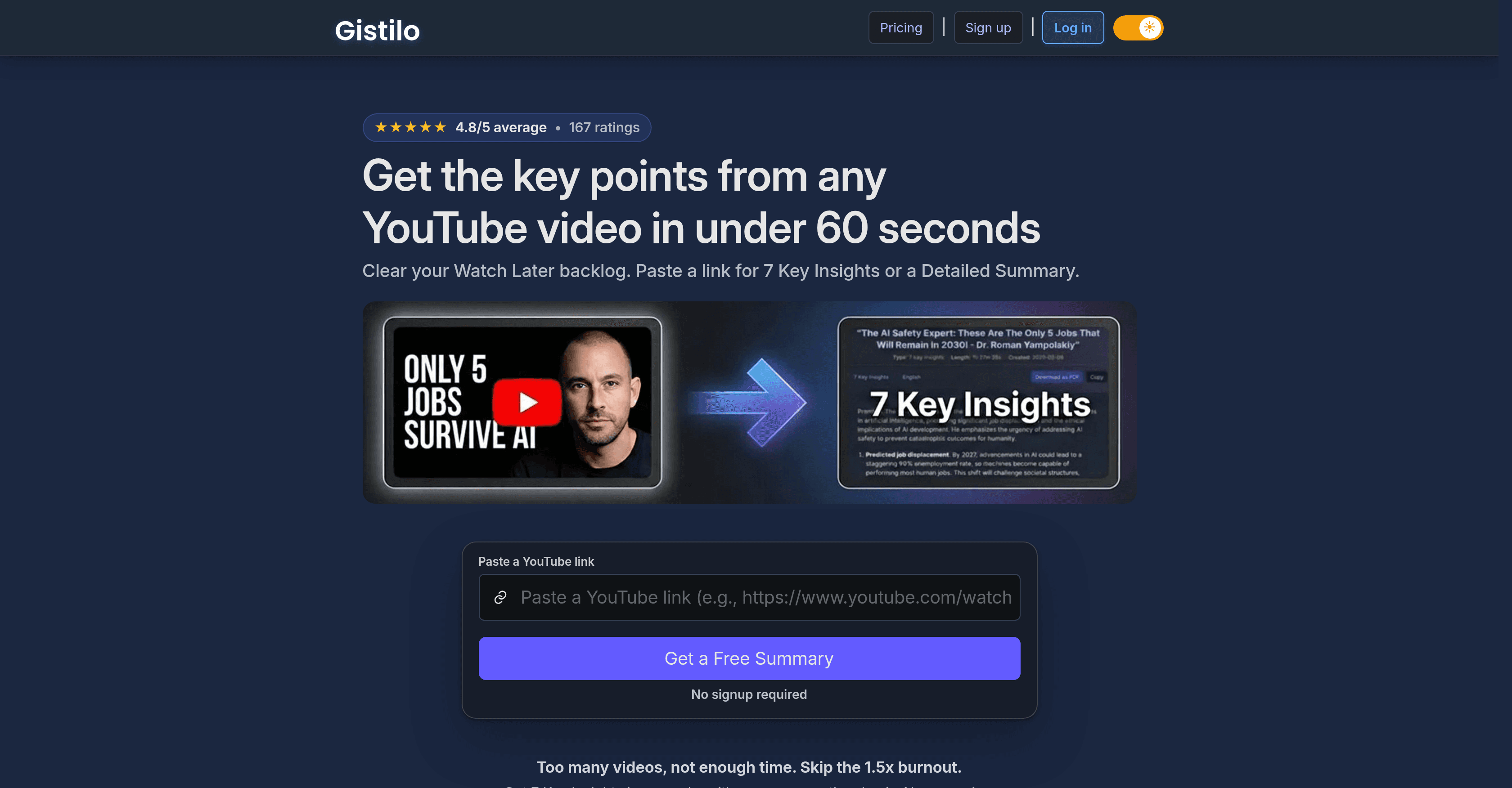 YouTube Summarizer by Gistilo screenshot