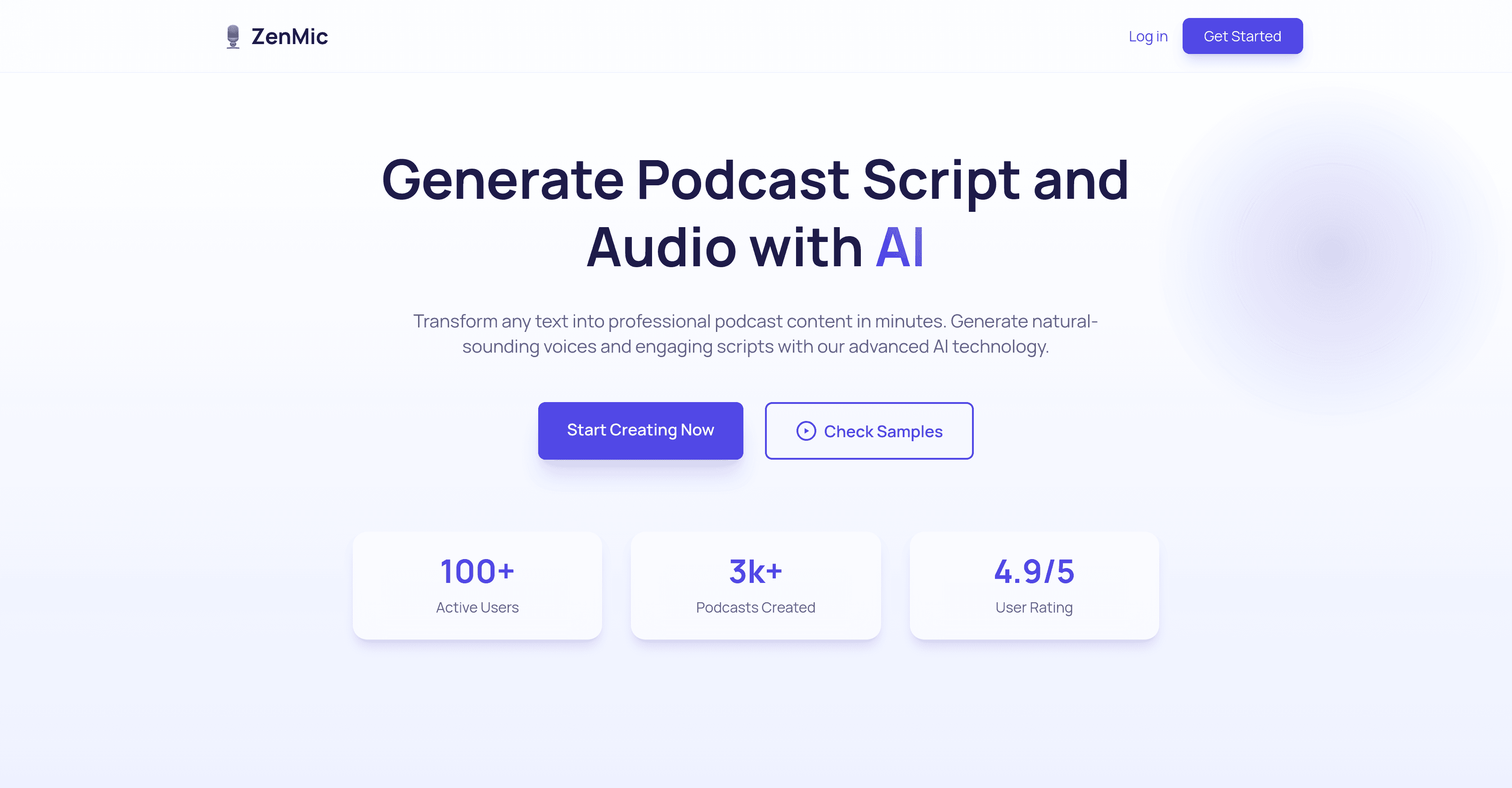 ZenMic - AI Podcast Generator screenshot