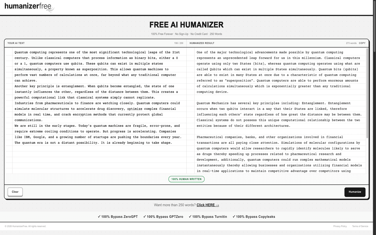Humanizerfree screenshot
