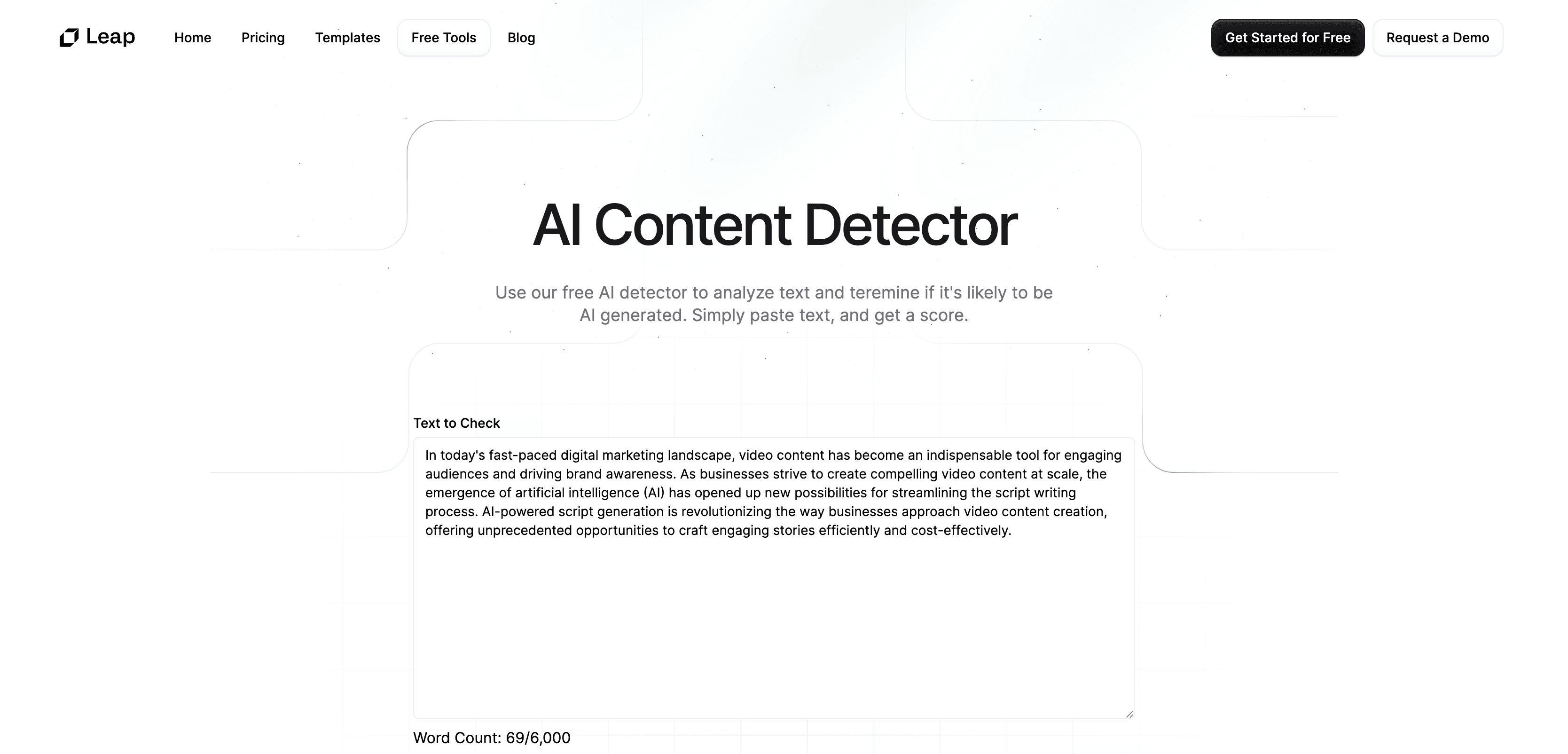 AI Content Detector by Leap screenshot