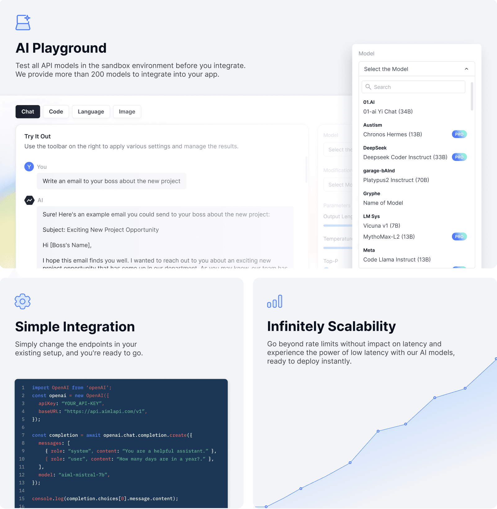 AI/ML API screenshot