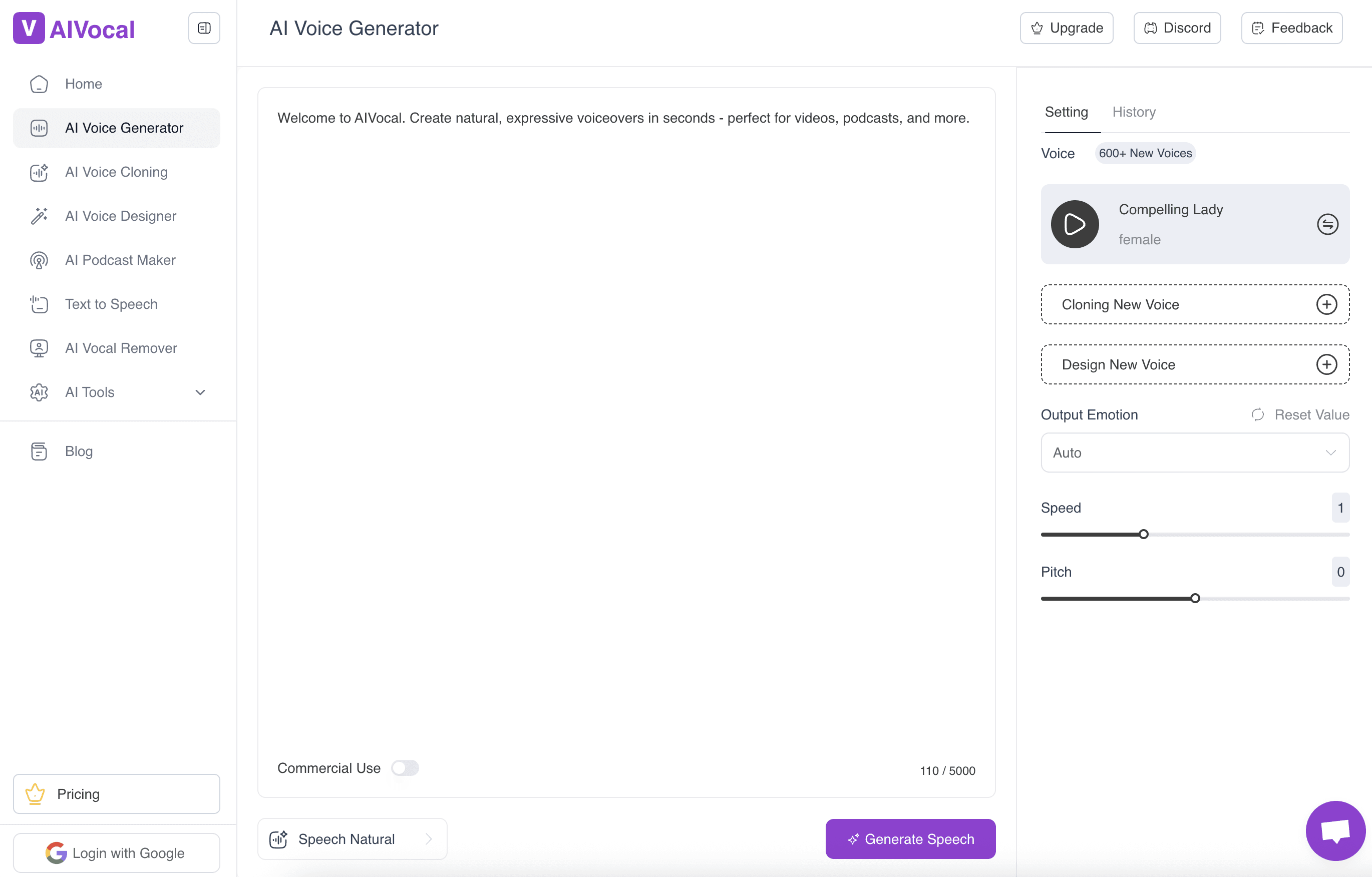 AI Voice Generator by AIVocal screenshot