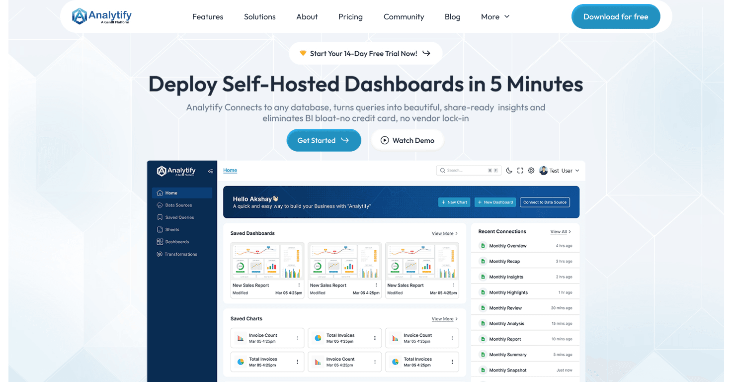 Analytify - A GenBI Platform screenshot