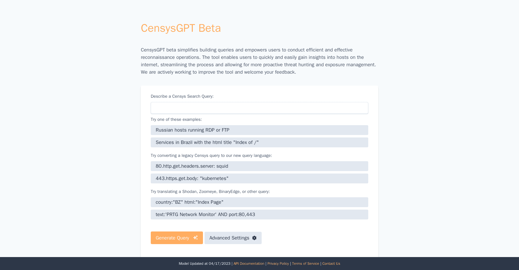 CensysGPT screenshot