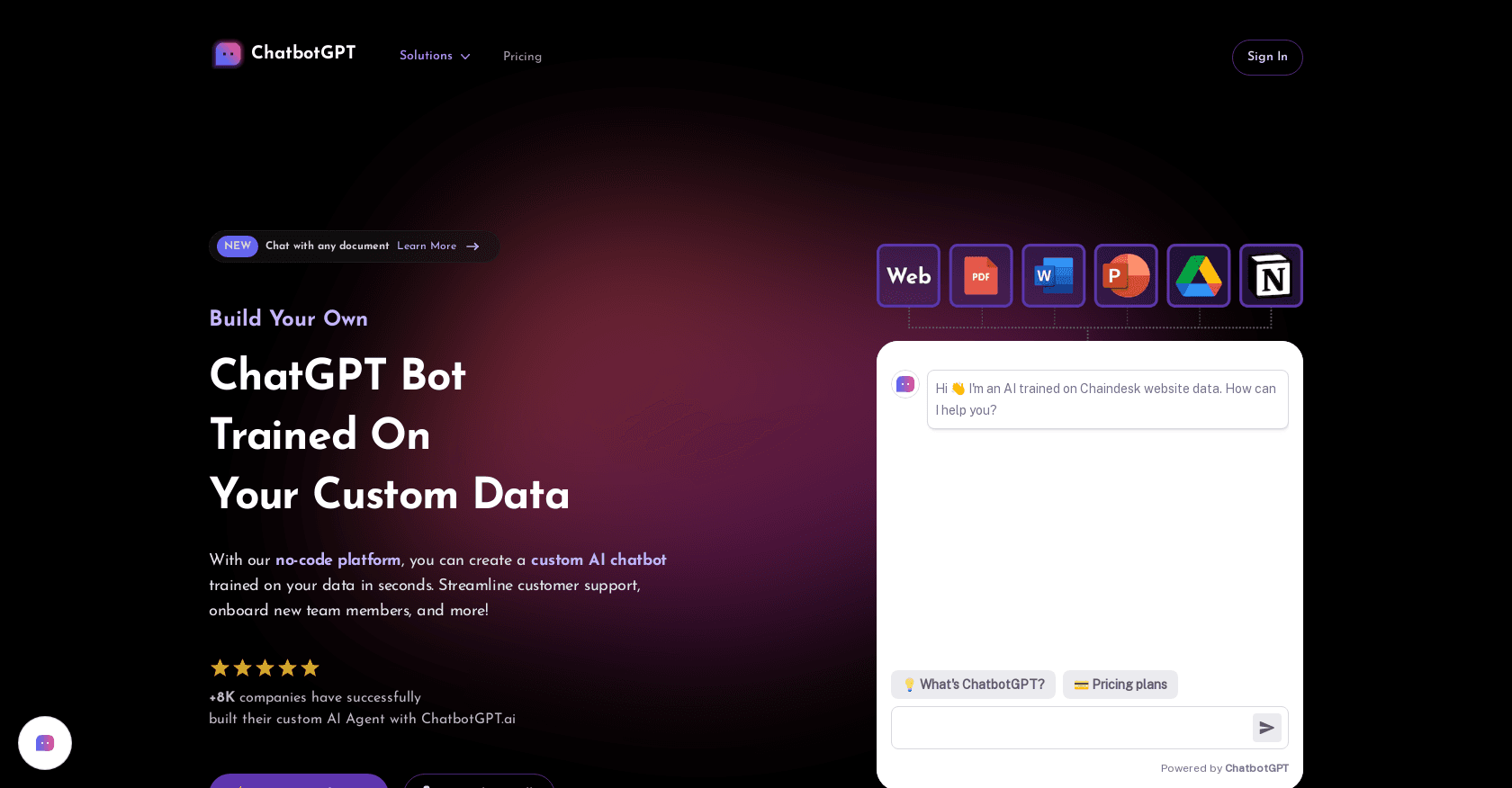 ChatbotGPT screenshot