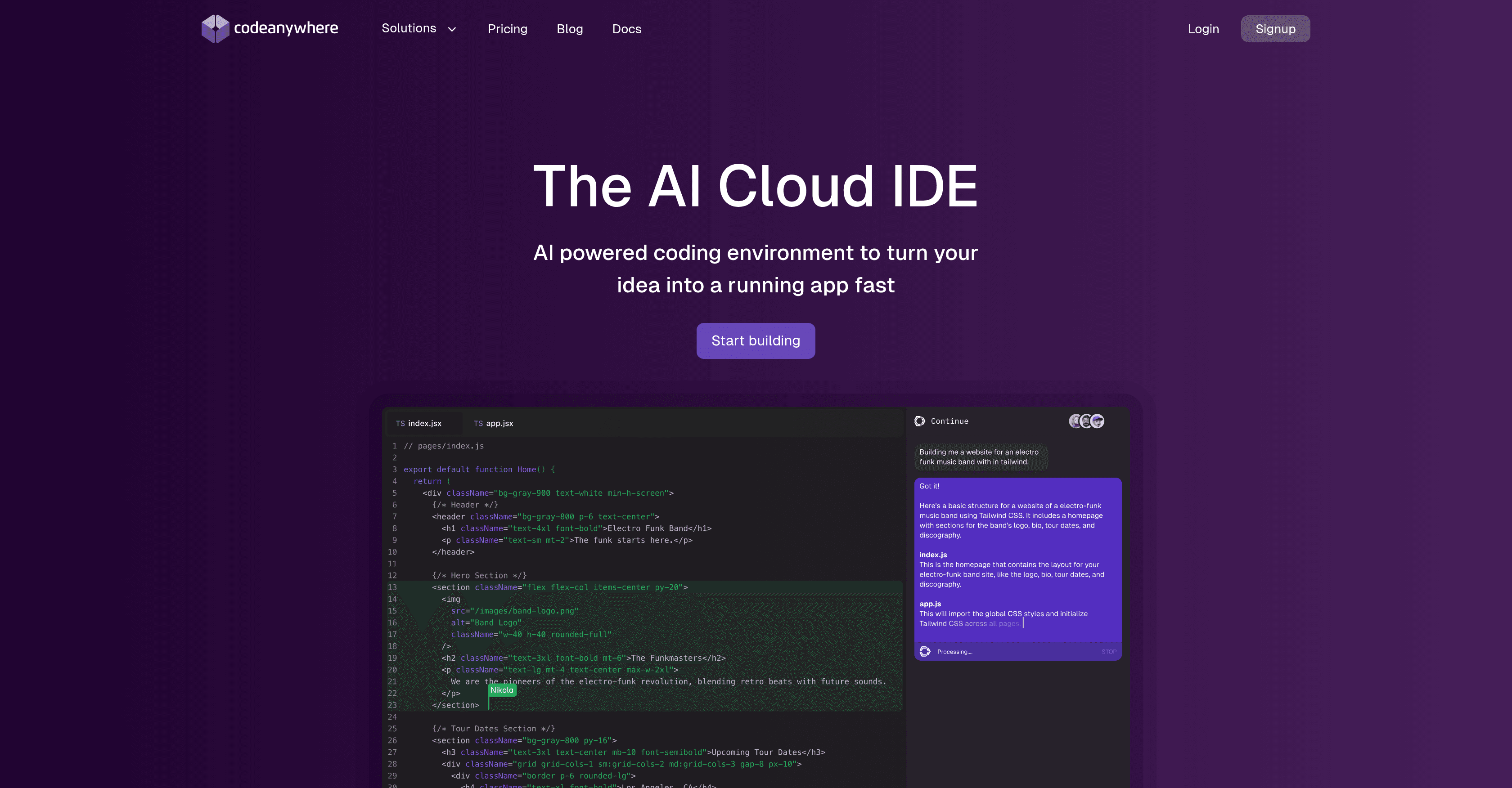 Codeanywhere screenshot