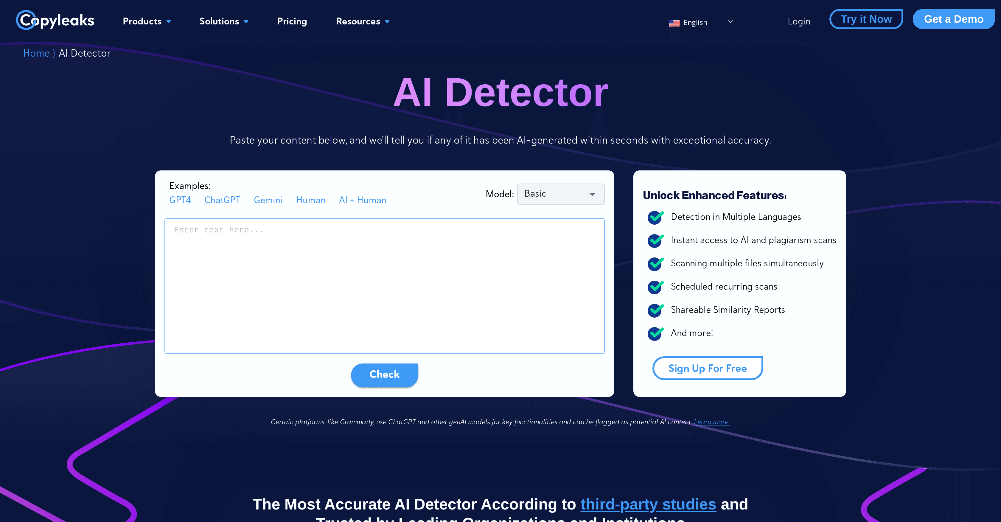 Copyleaks - AI content detector screenshot