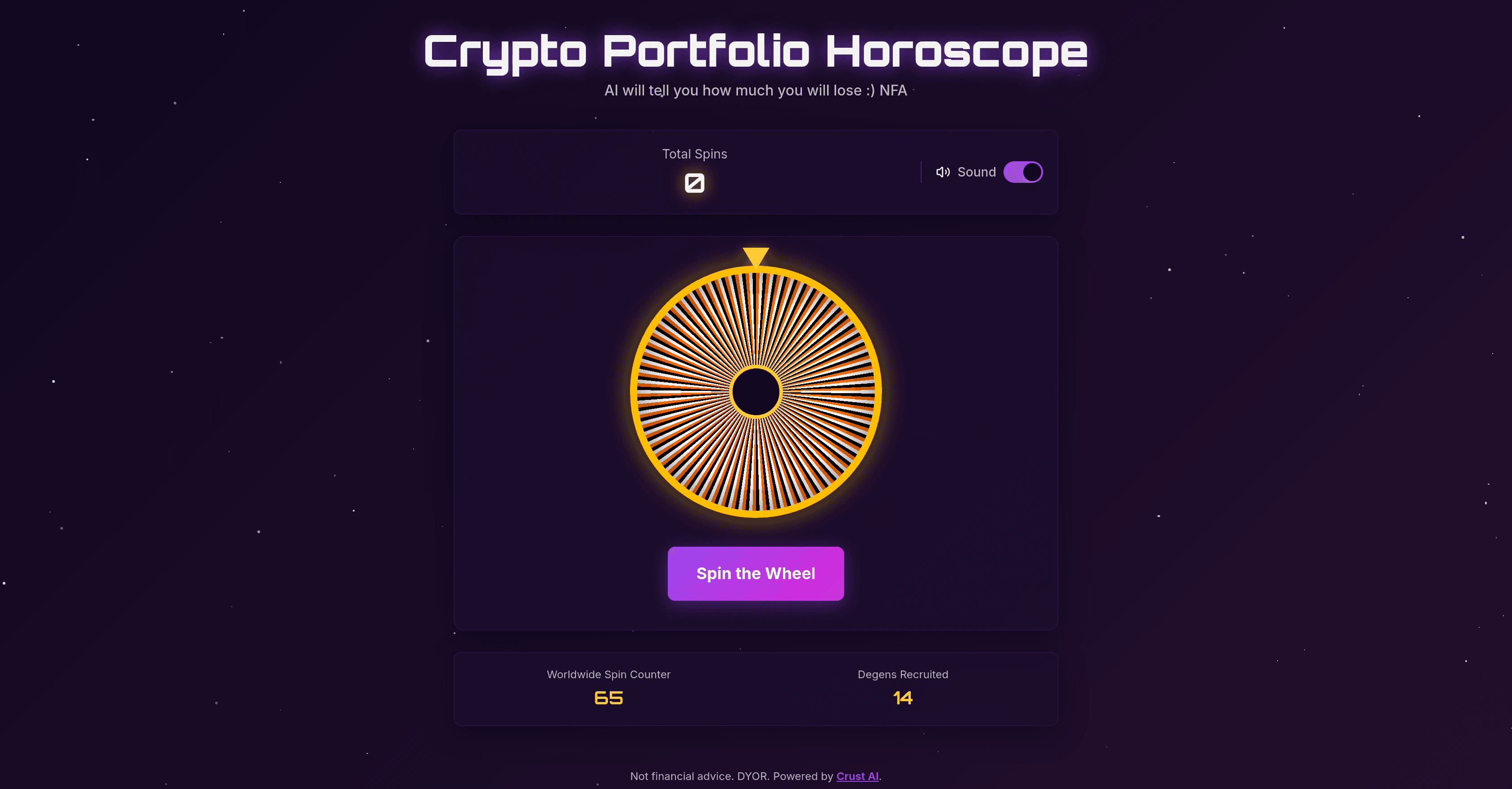 Crypto Portfolio Horoscope screenshot