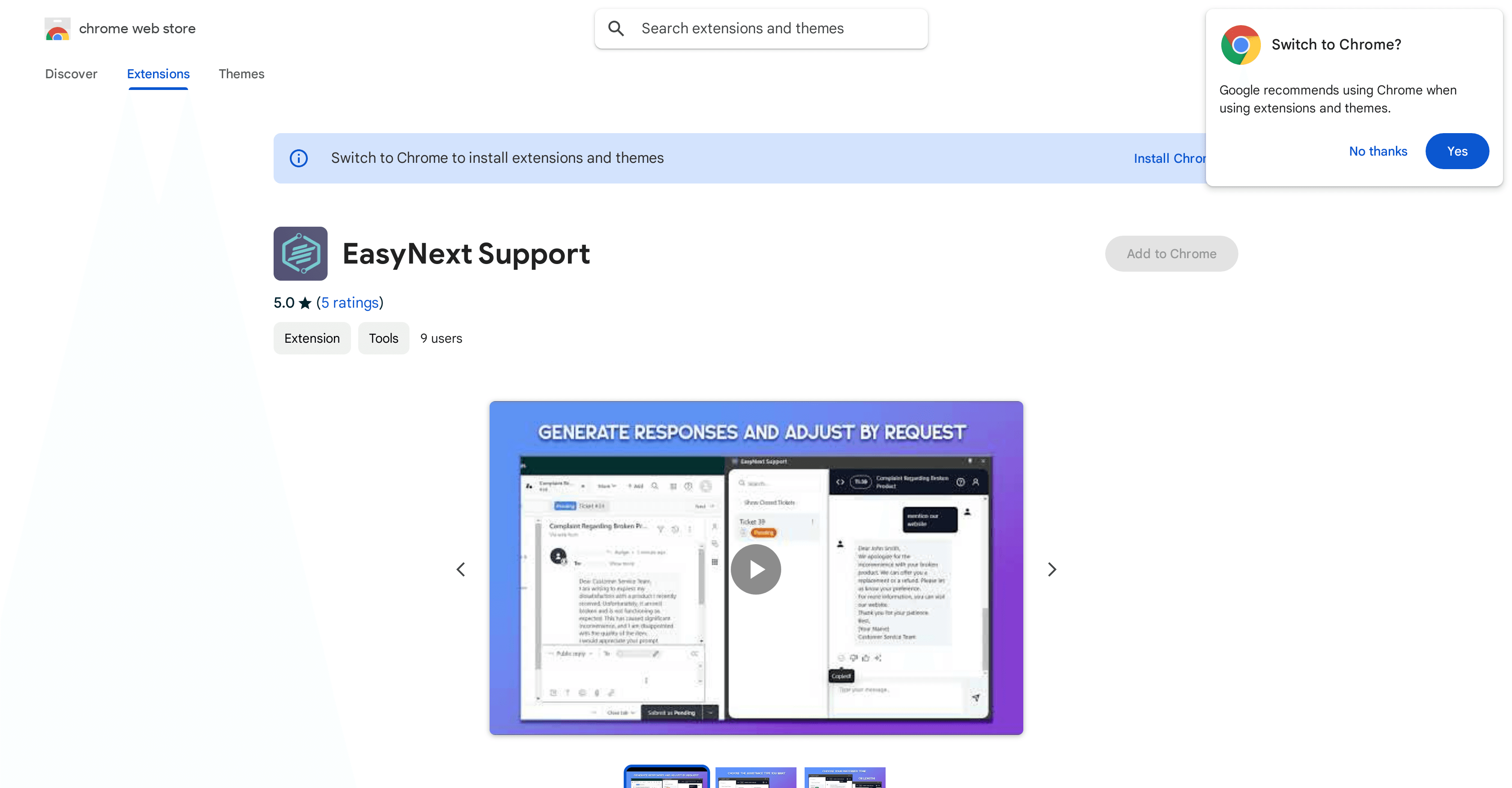 EasyNext Support screenshot