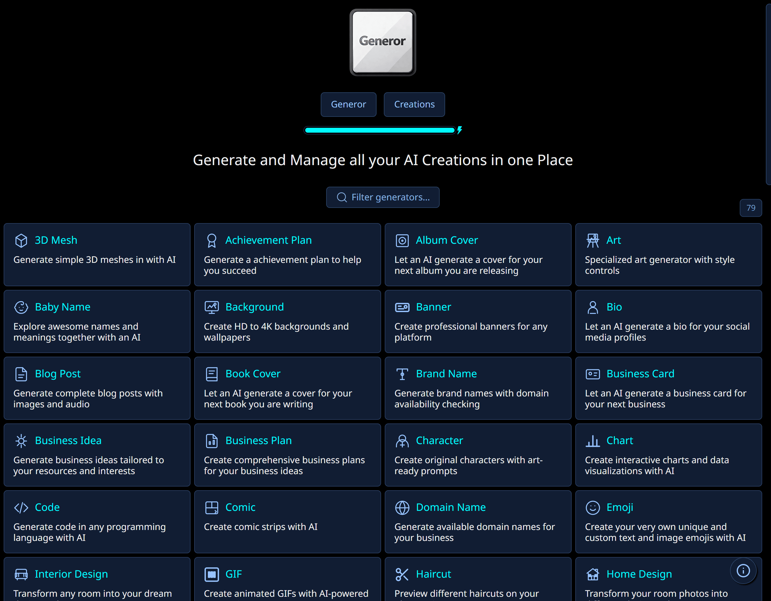 Generor screenshot