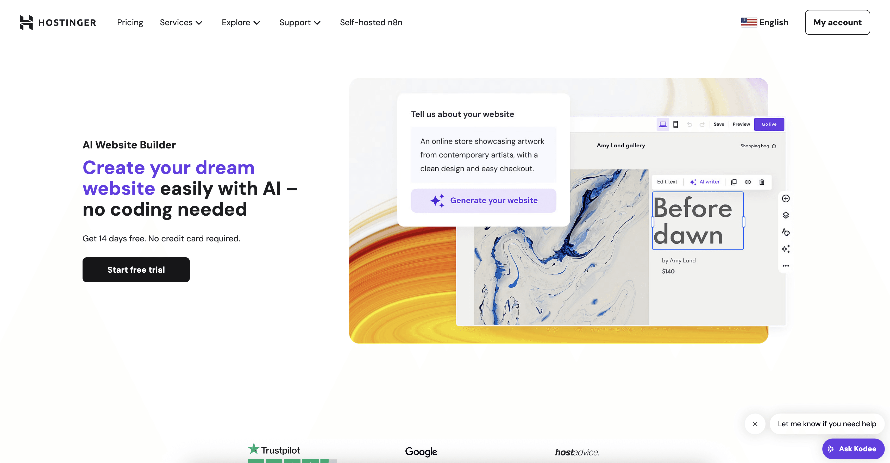 Hostinger | AI Website Builder screenshot