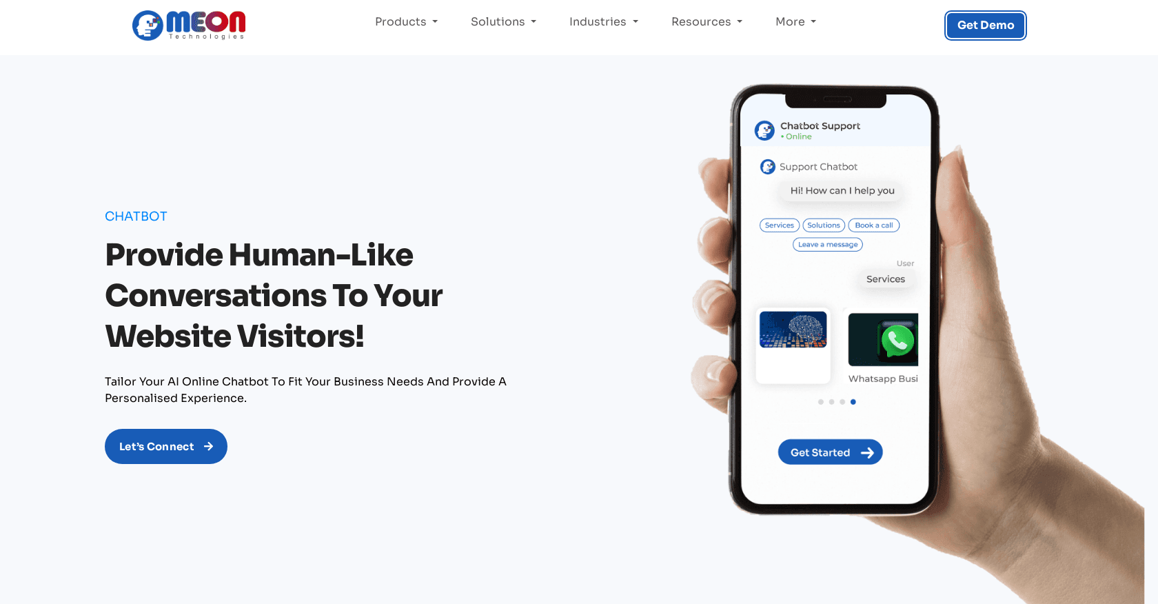 Meon Chatbot screenshot