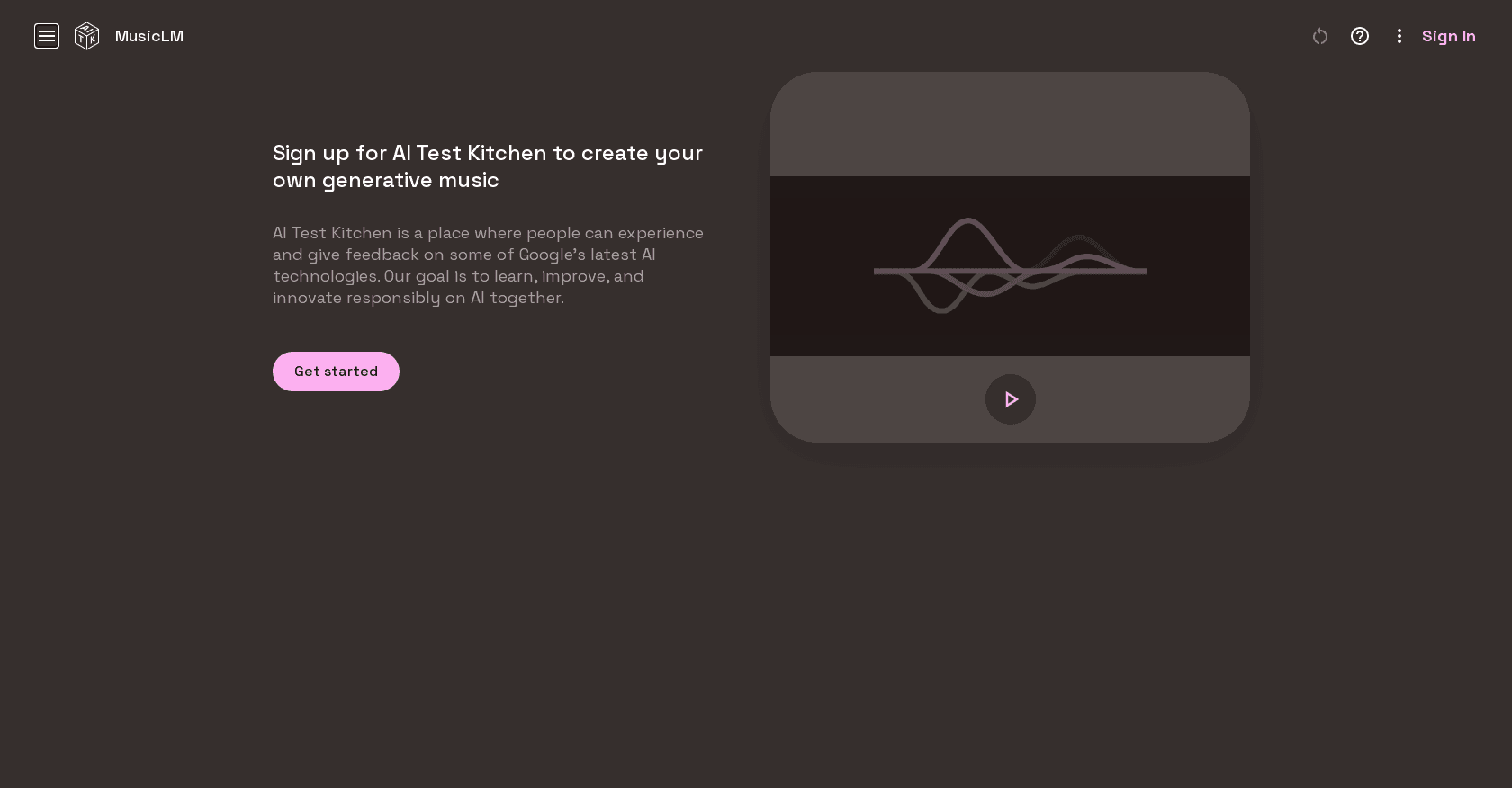 MusicLM screenshot