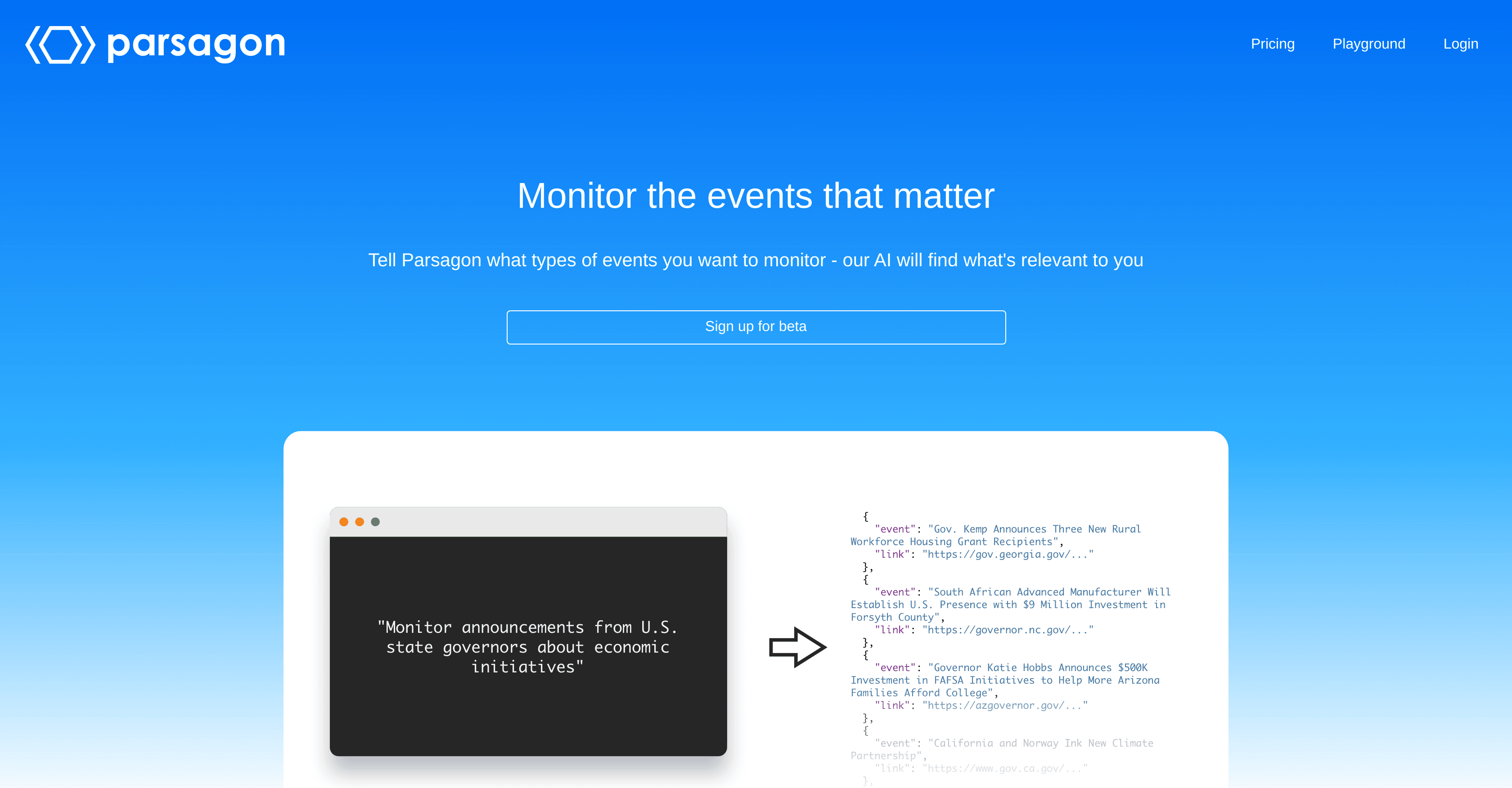 Parsagon screenshot