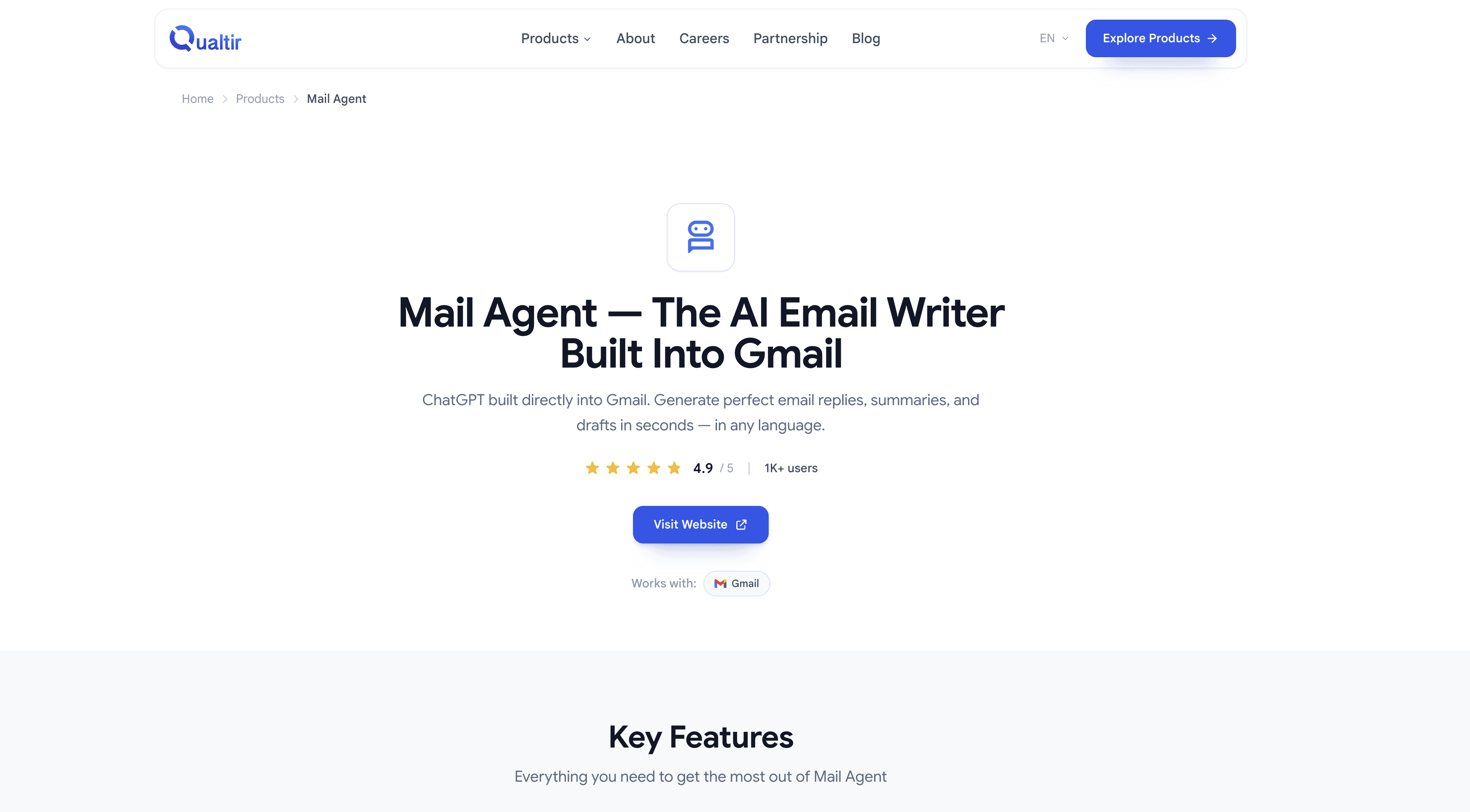 Qualtir Mail Agent screenshot