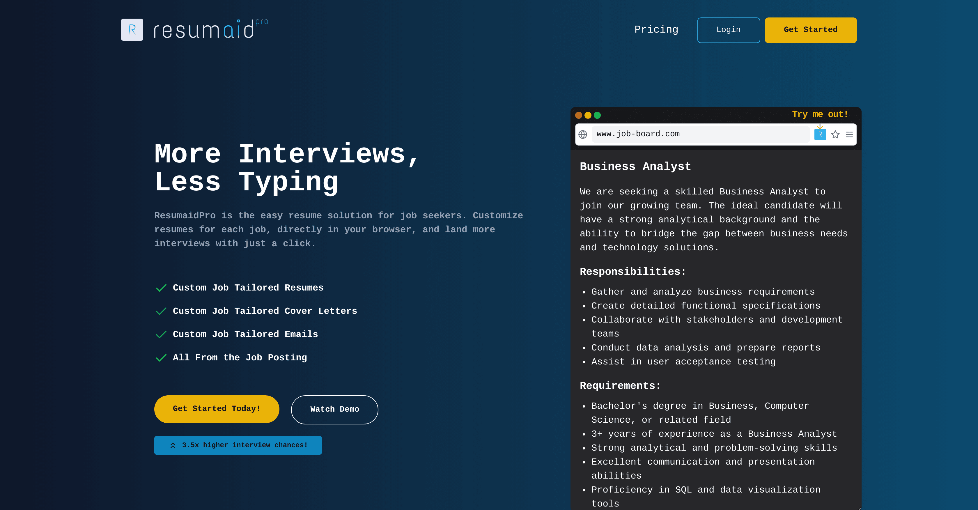 ResumaidPro screenshot