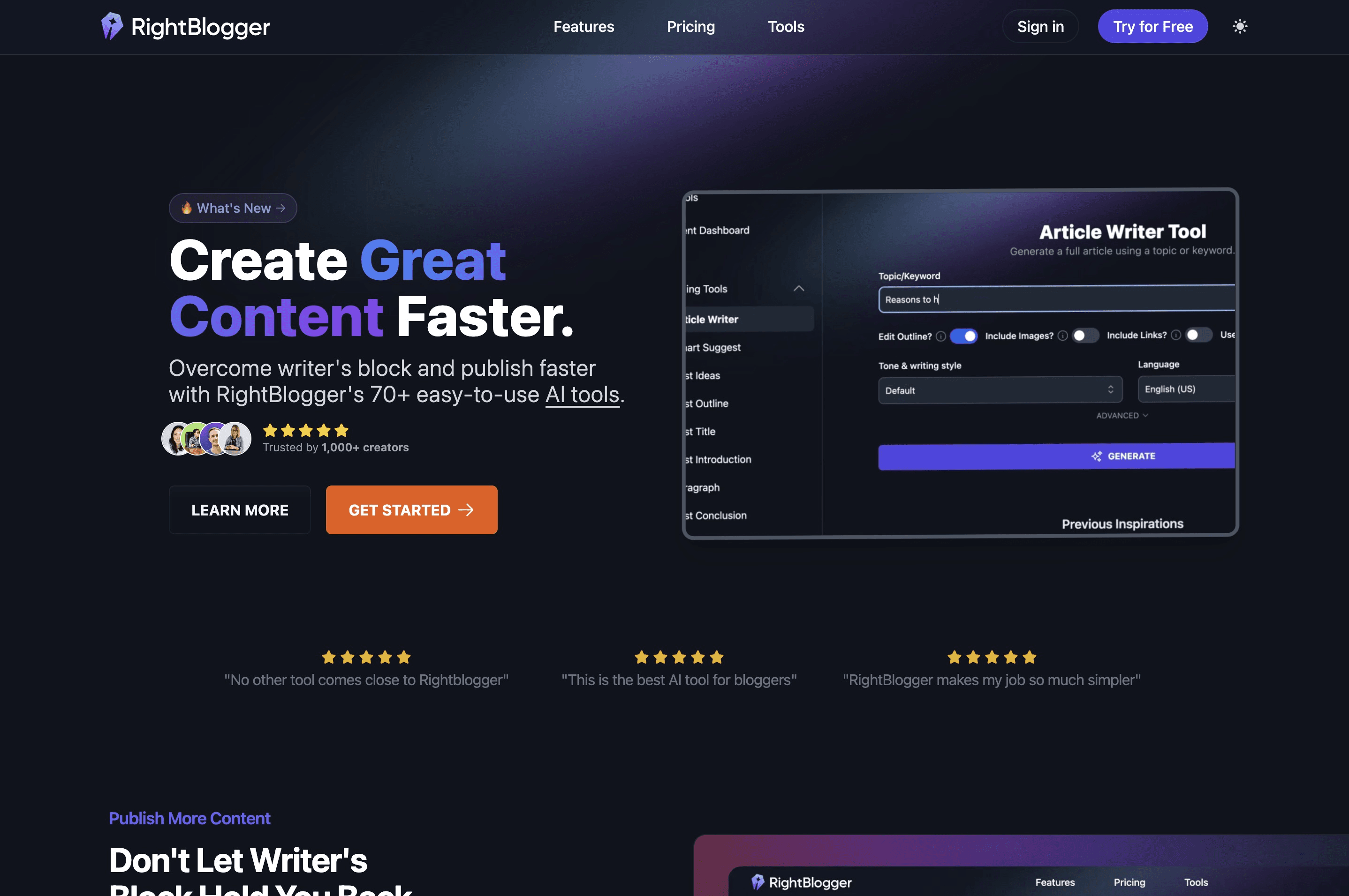 RightBlogger screenshot