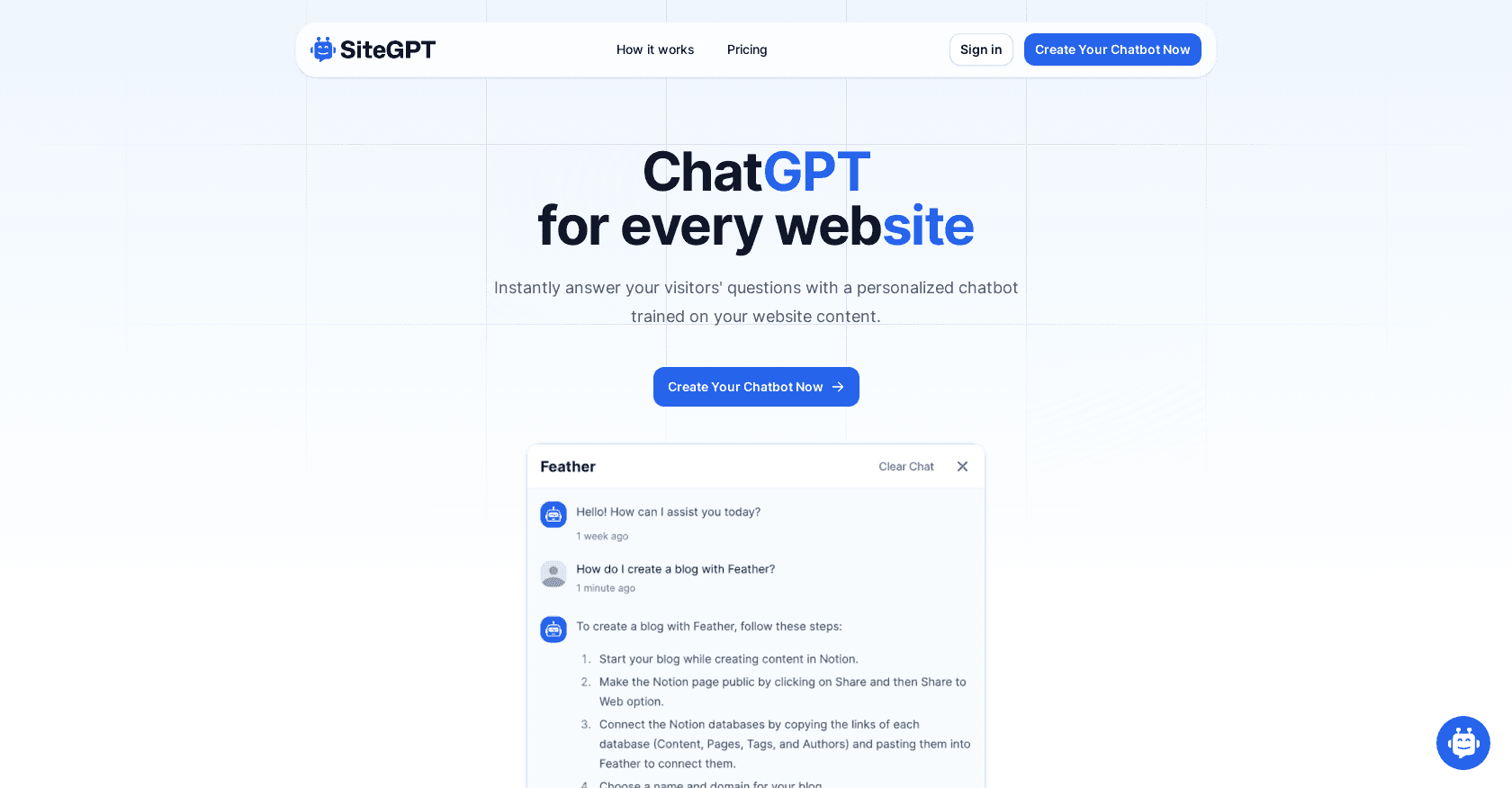 SiteGPT screenshot