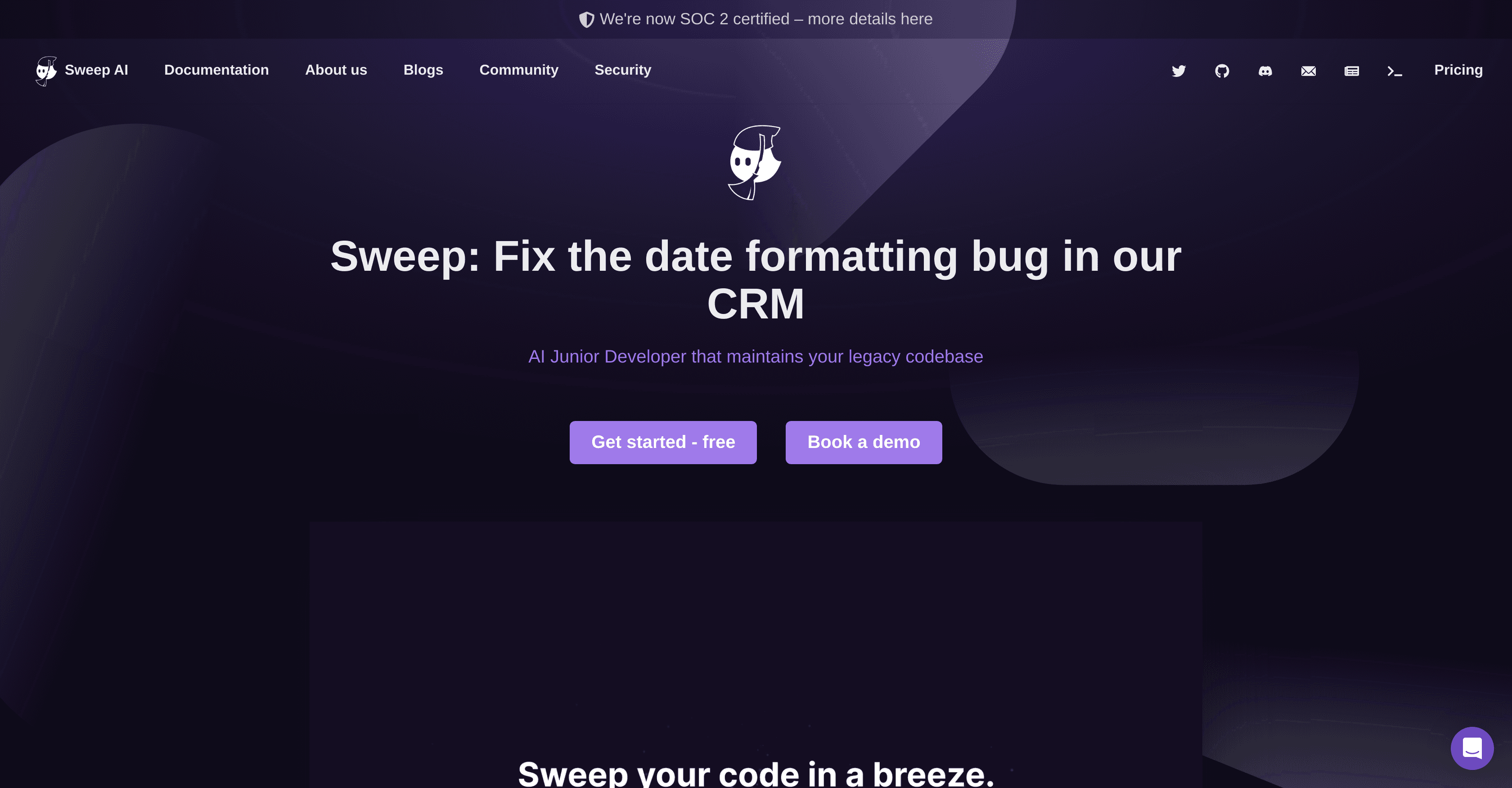 Sweep.dev screenshot