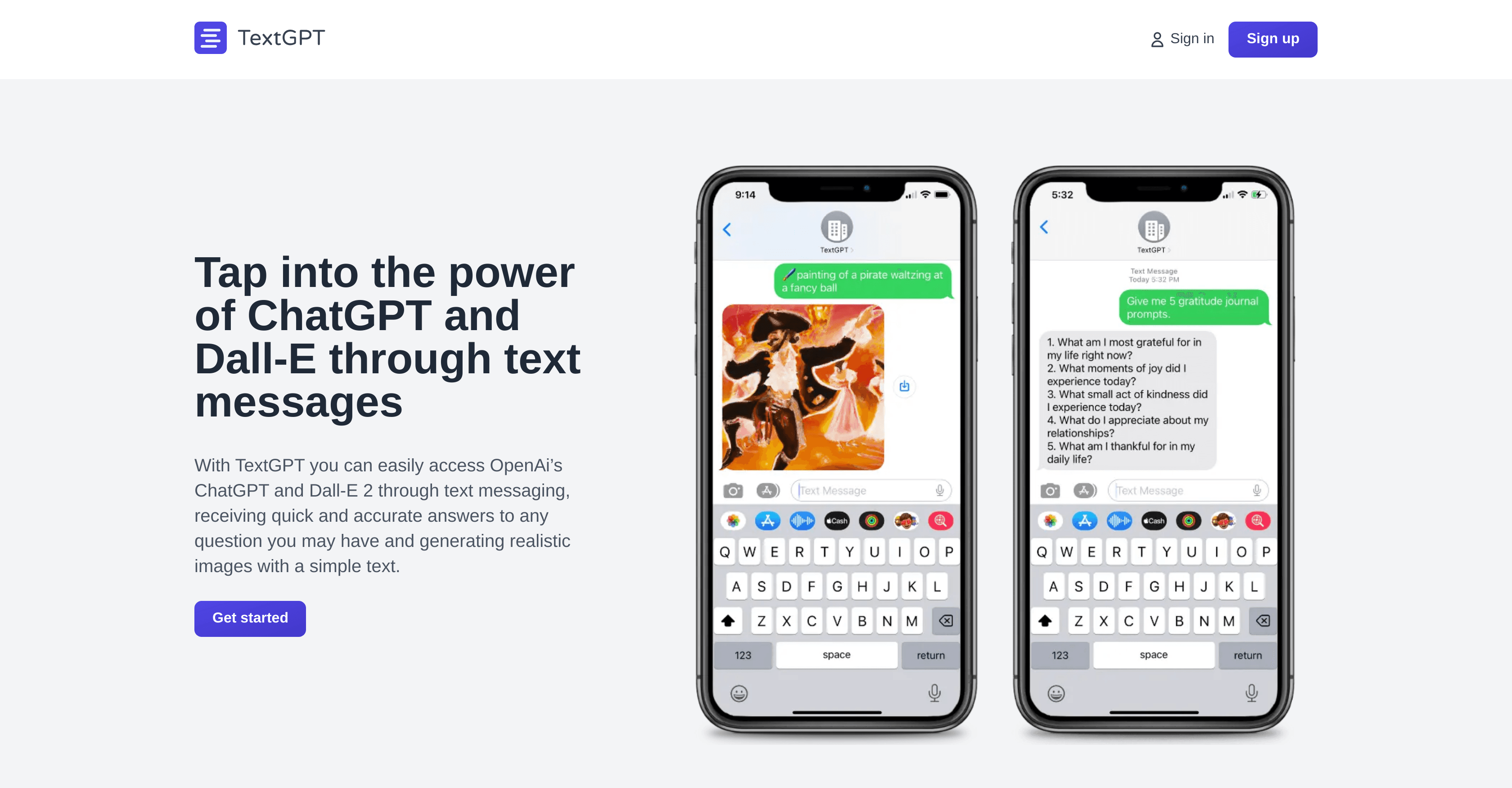 Text GPT screenshot