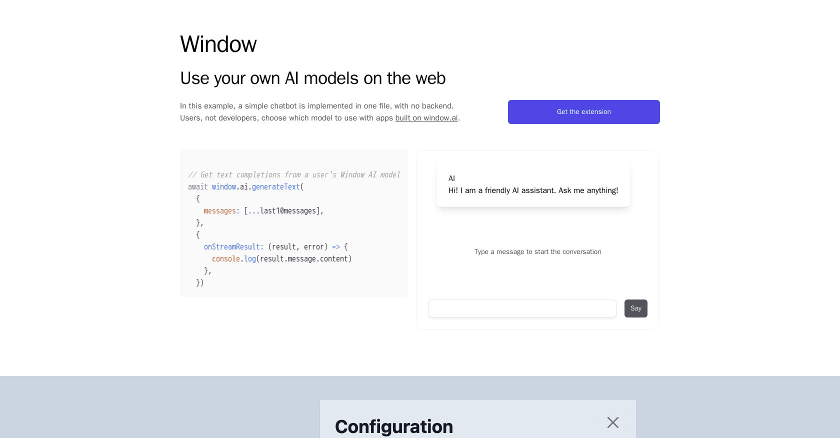 WindowAI screenshot