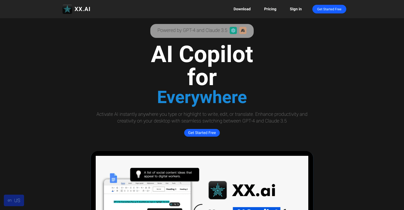 XX.AI screenshot